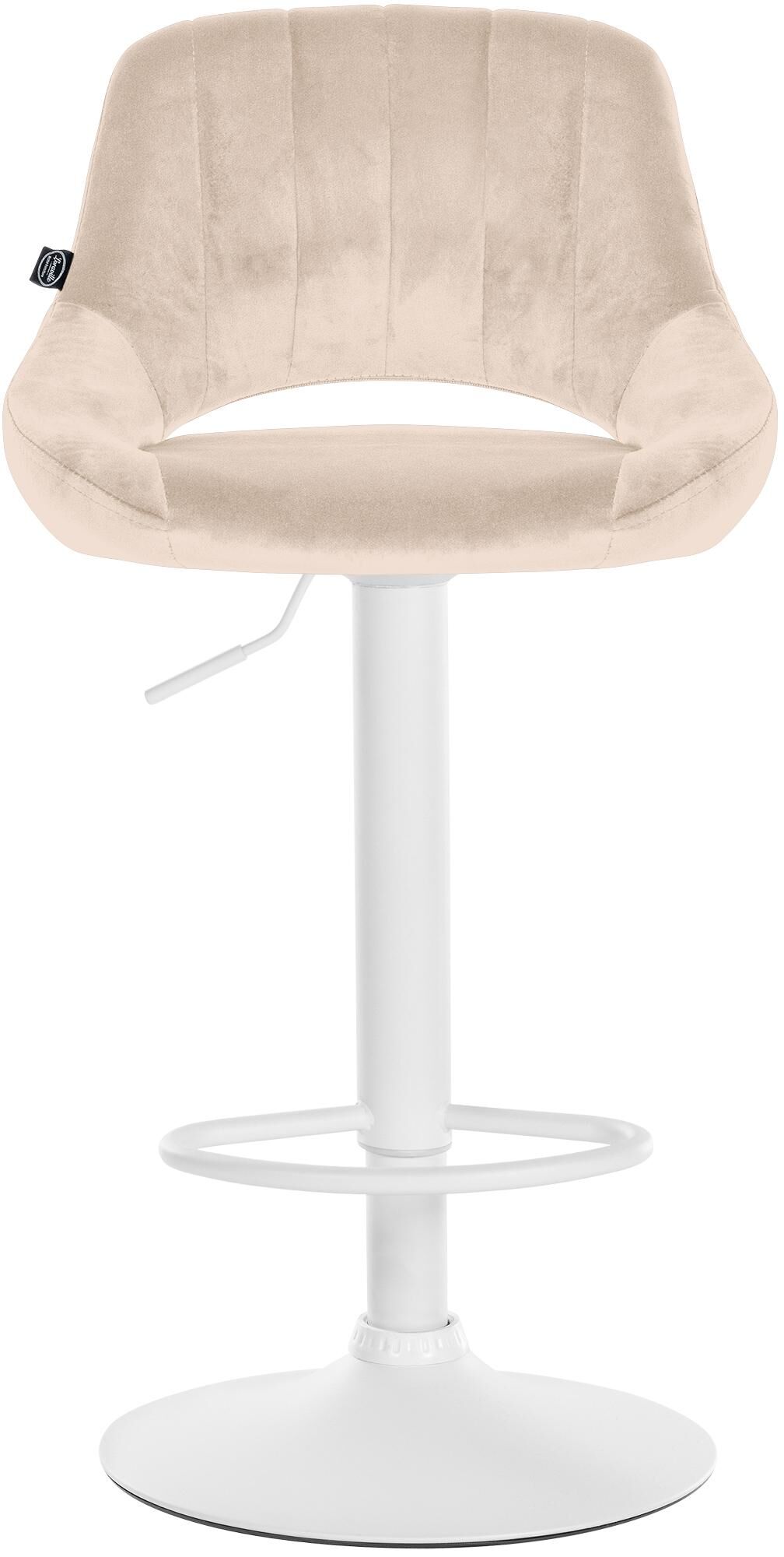 Barhocker Milet Samt weiß, creme