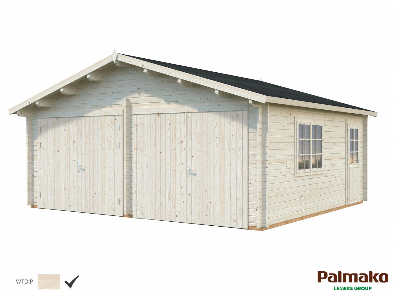 Palmako Holzgarage Roger 28,4 m² mit Holztor
