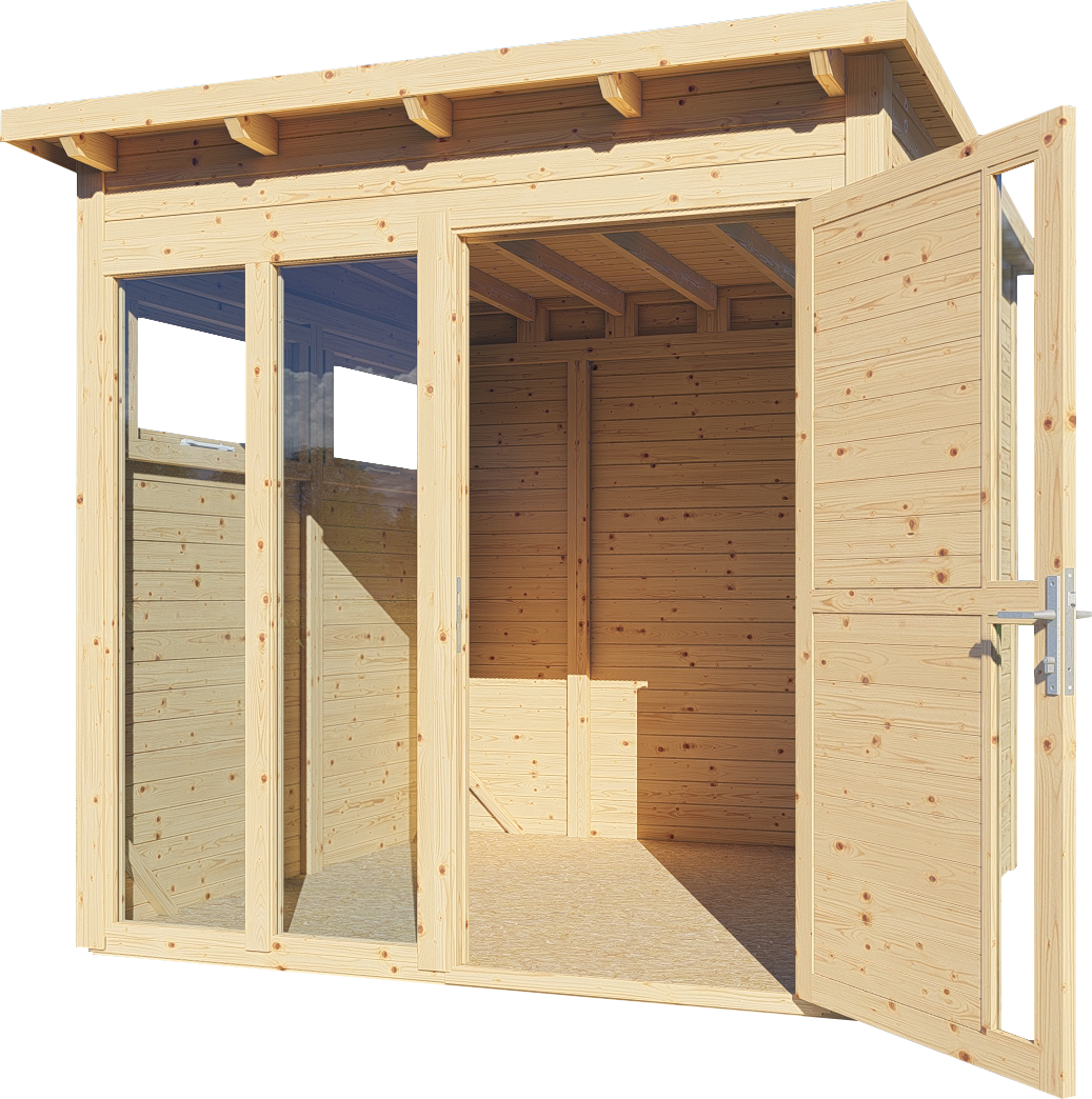 Gartenhaus Holz Pentus 2 Office naturbelassen 223 x 230 cm