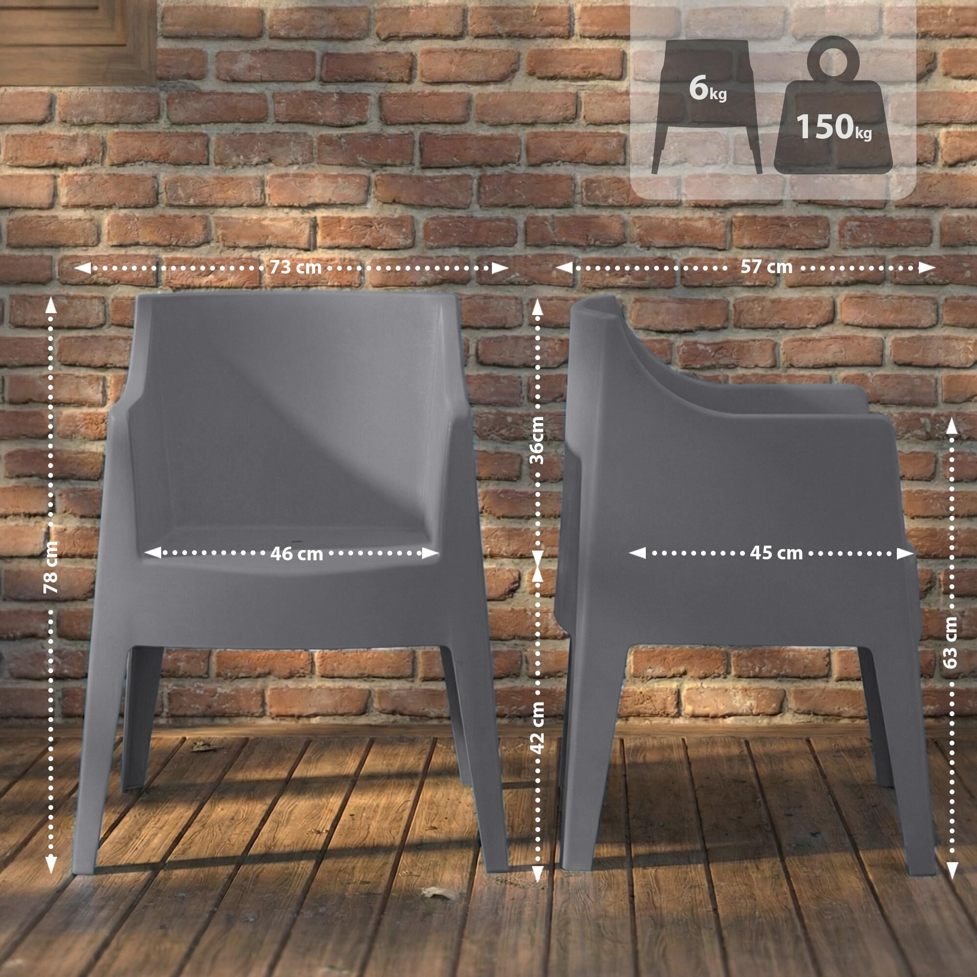 4er Set Stühle Bartal, dunkelgrau