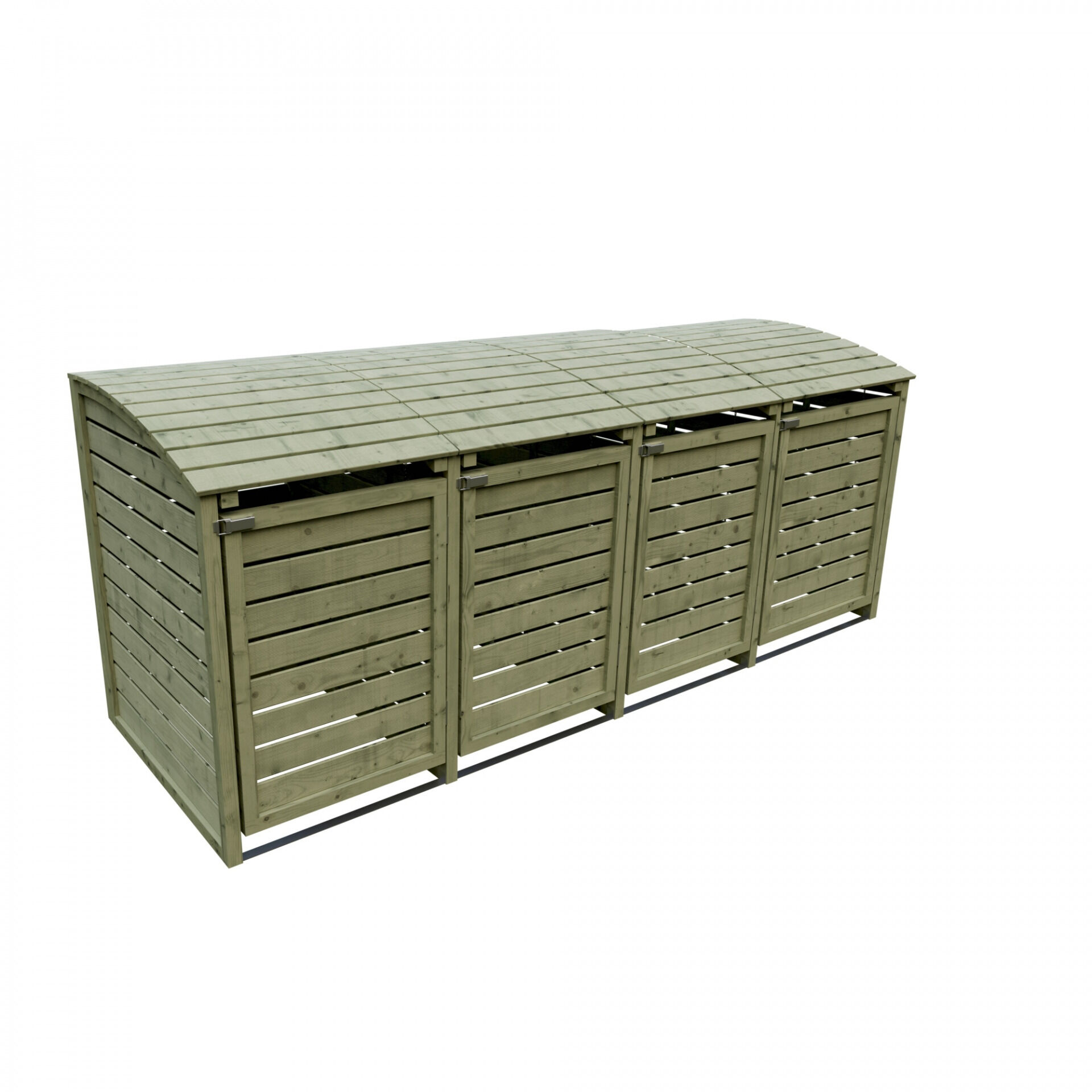 HENRI Mülltonnenabtrennung 4-fach, B 300 x T 90 x H 120 cm, inkl. Rückwand, kdi-grün