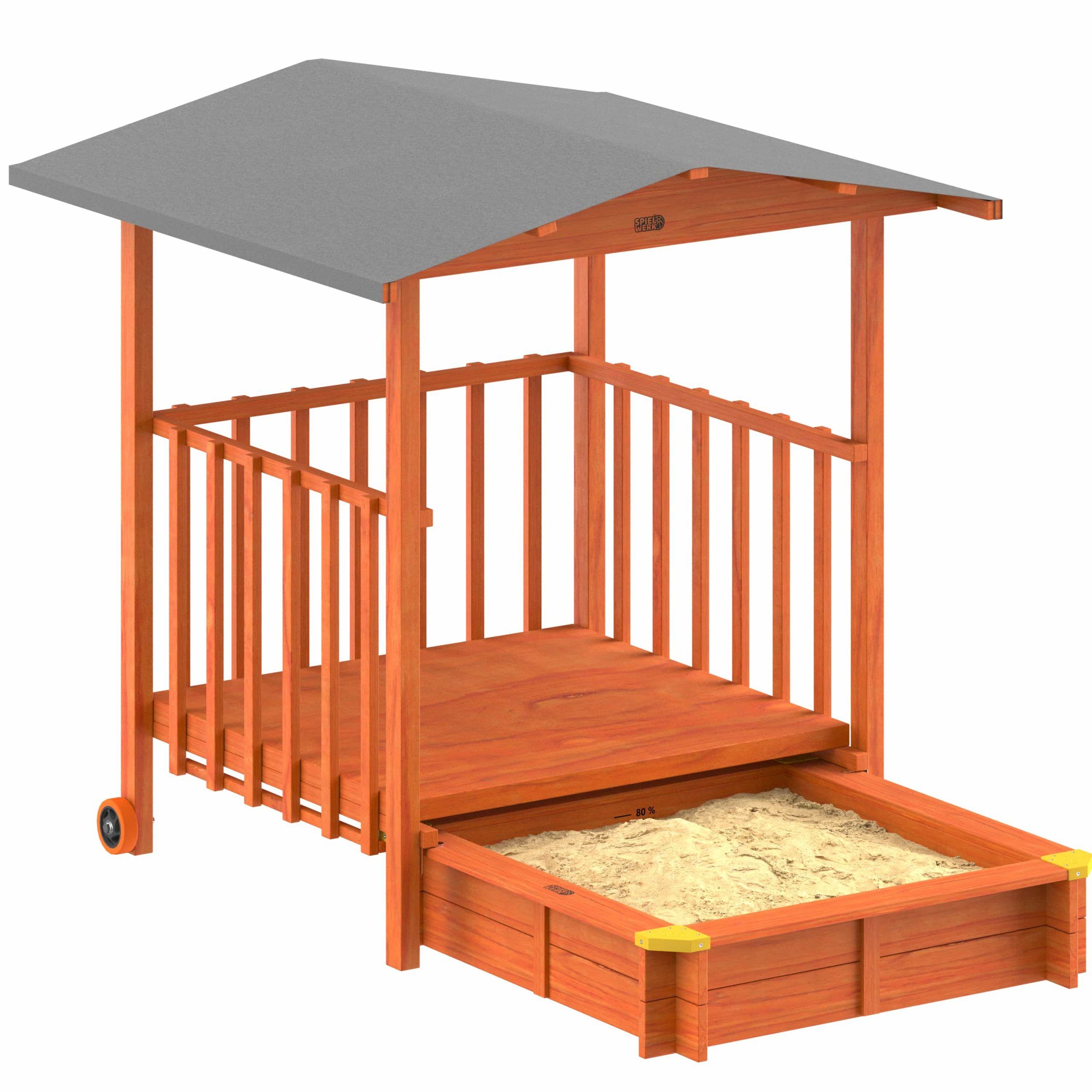 Sandkasten Merle UV-Schutz 50+ überdachte Spielveranda