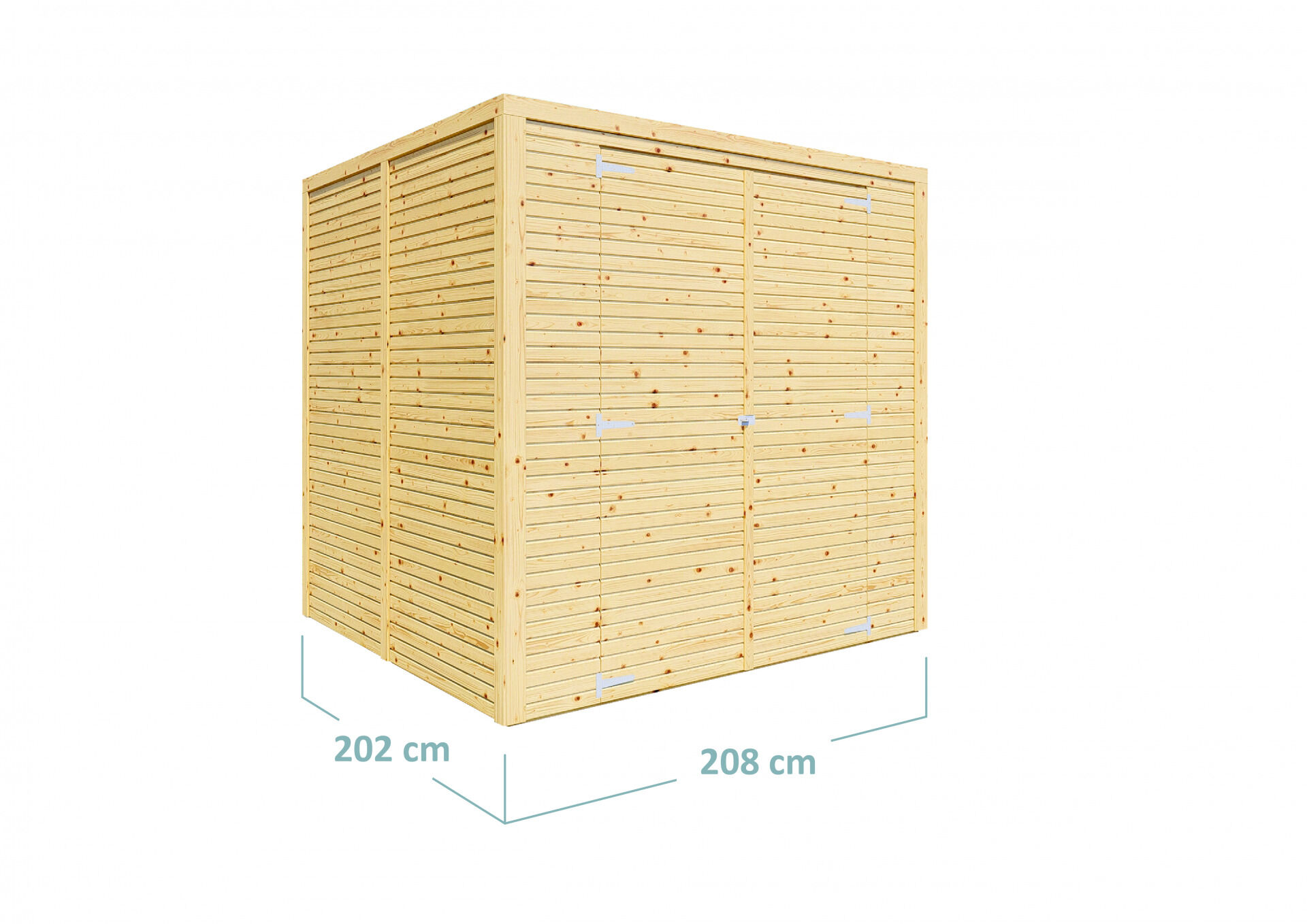Gerätehaus Holz Box 3 schwarz/natur 207 x 201 cm