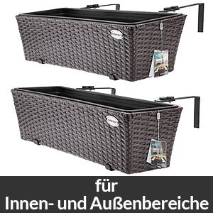 Polyrattan Blumenkasten 2er-Set Braun | DB-108063