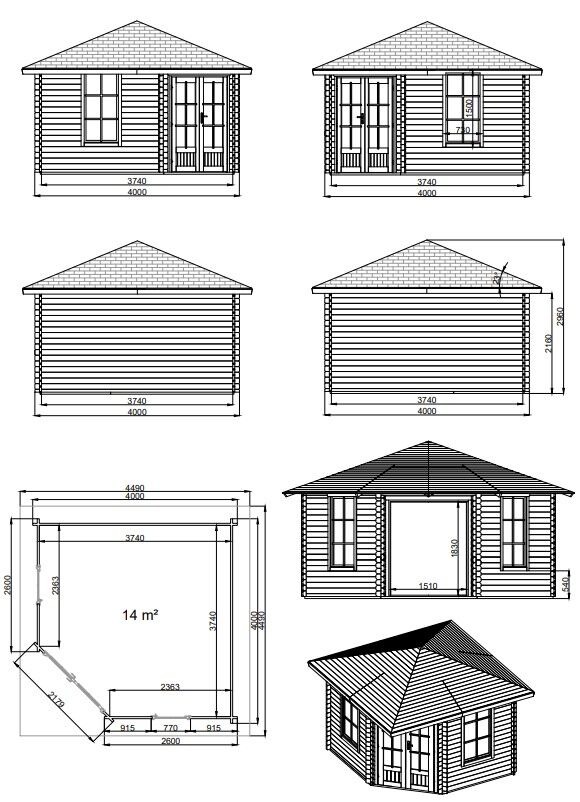 5 Eck Gartenhaus Norwegen 8