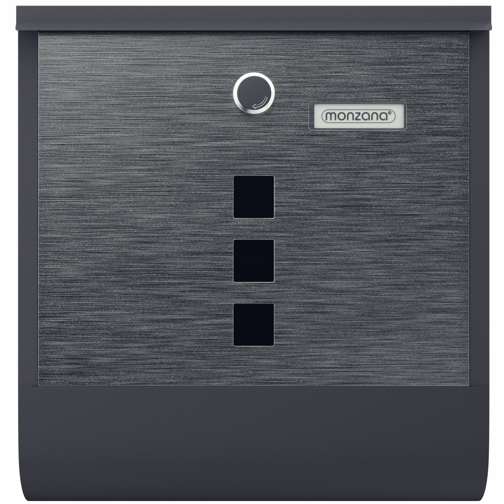 Briefkasten Schwarz/Silber Stahl 30,5x10x33,5cm