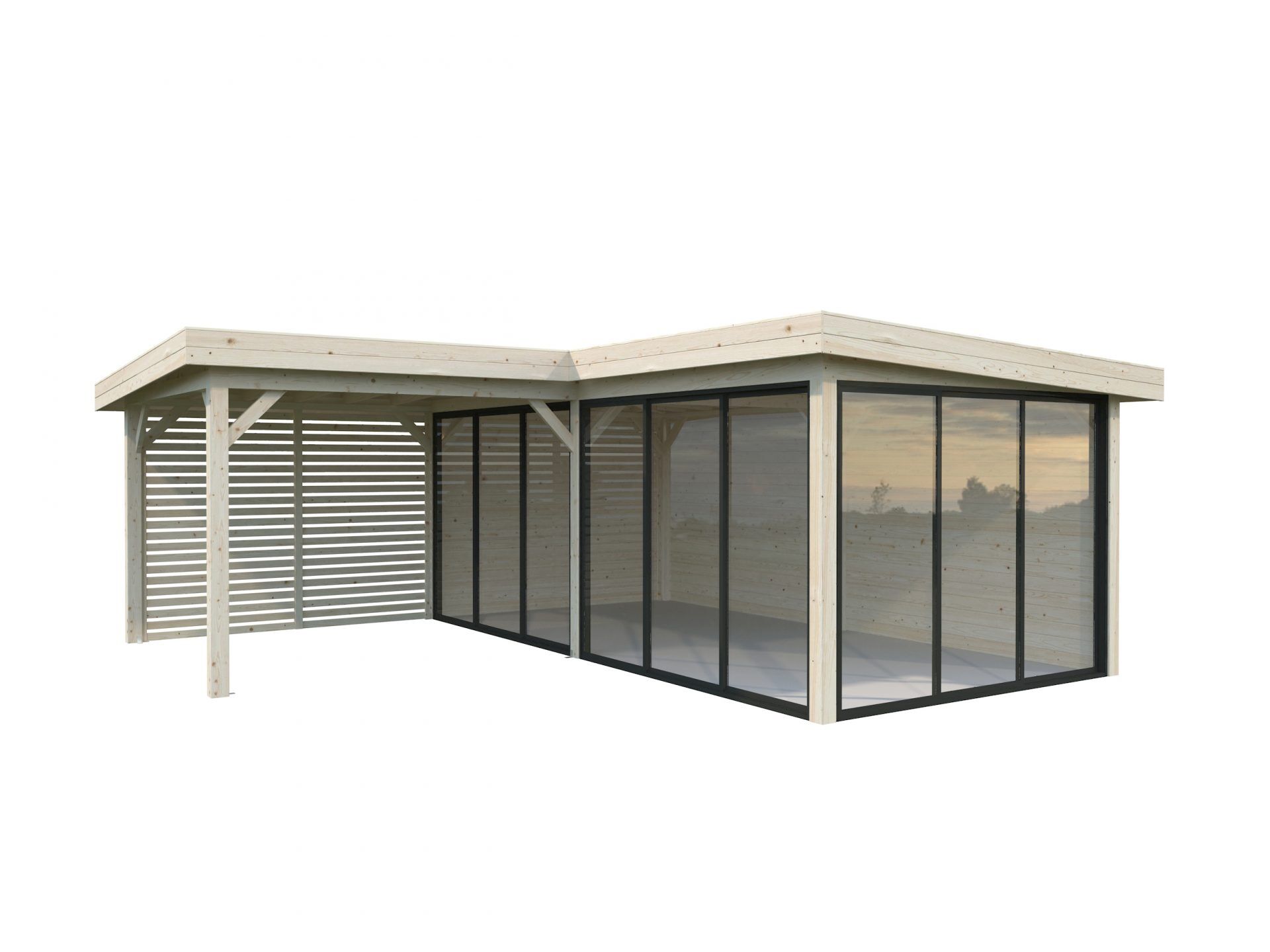 Palmako modernes Gartenhaus Lenna 24,9 m2 Set 414 Slide