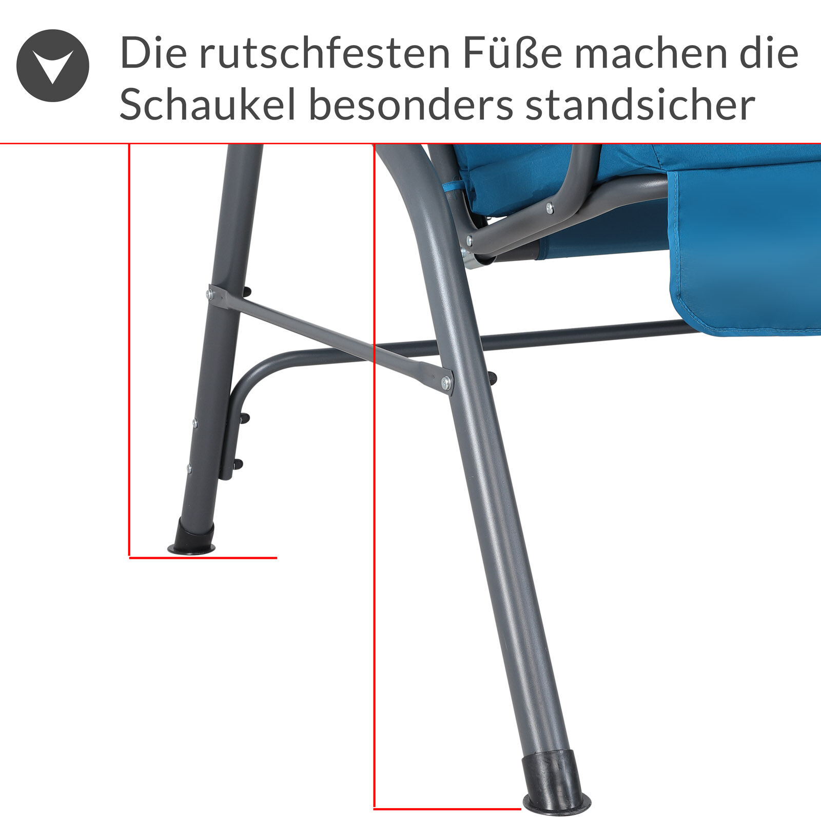 Hollywoodschaukel Atlantik Blau mit Sonnendach