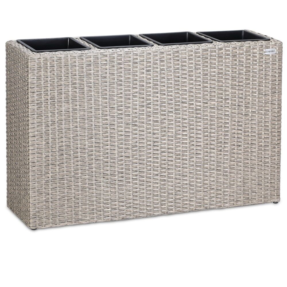 Polyrattan Blumenkasten Creme 95x27x60cm