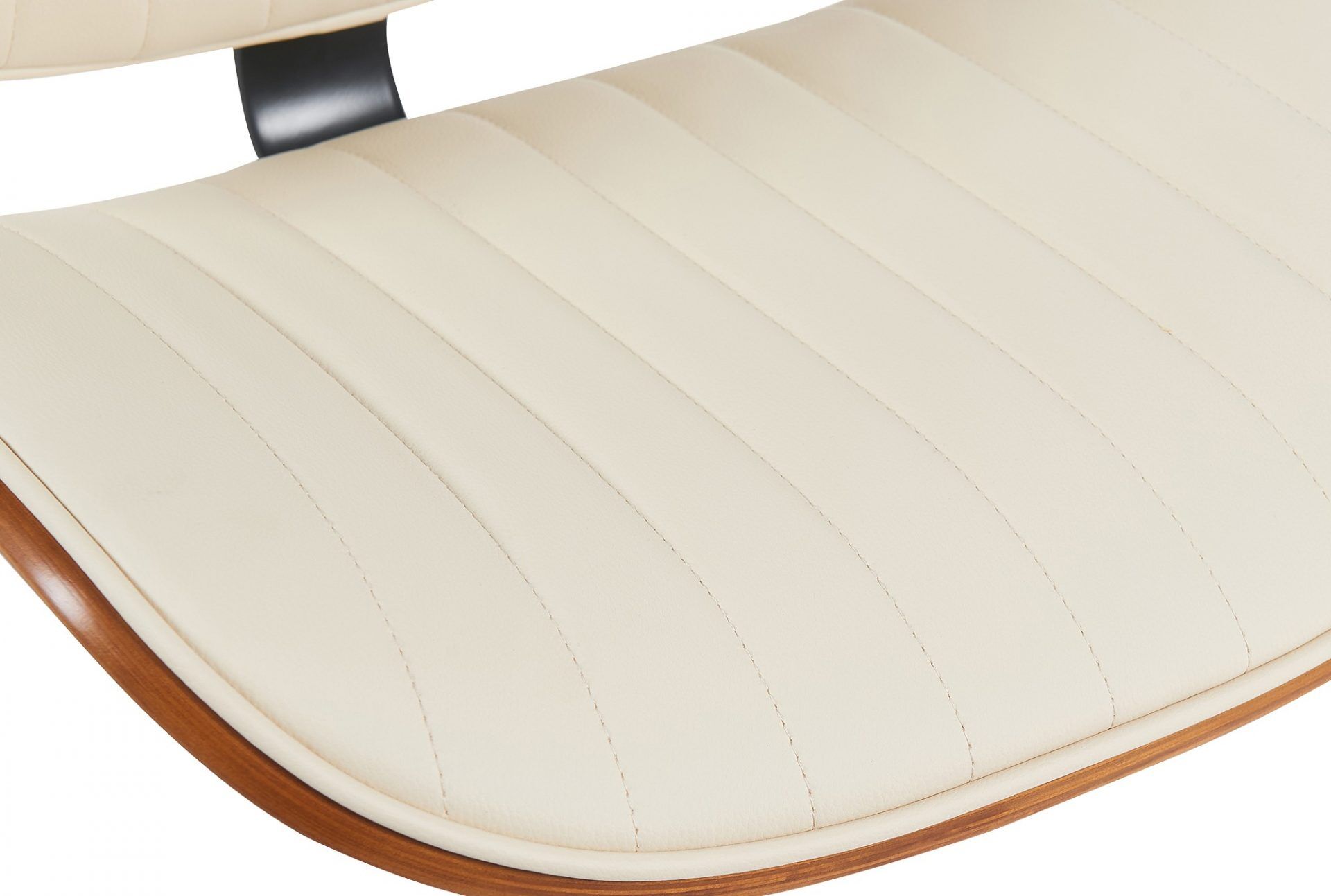 2er Set Barhocker Clawson Kunstleder chrom, walnuss/creme