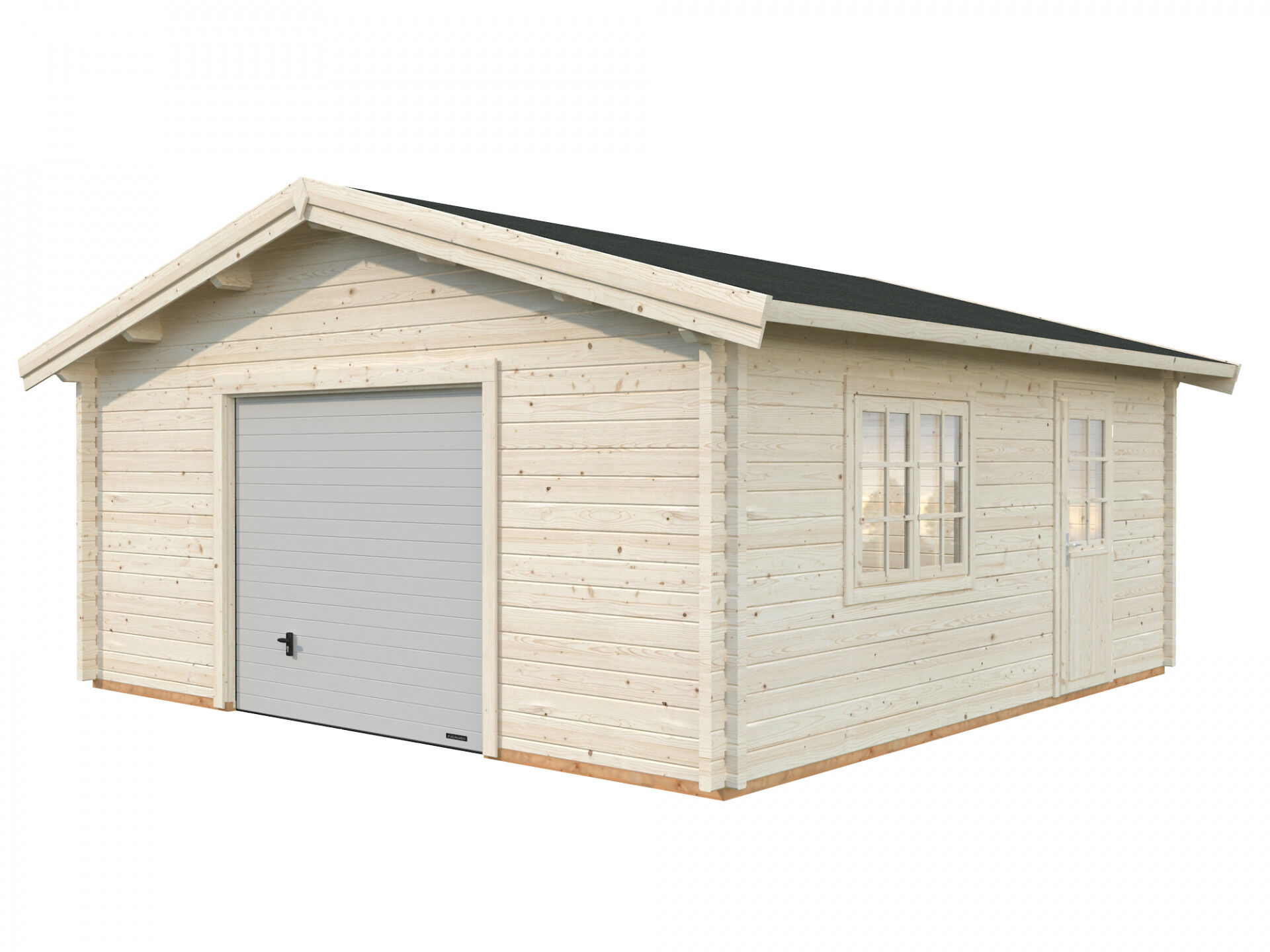 Palmako Holzgarage Roger 27,7 m² mit Sektionaltor