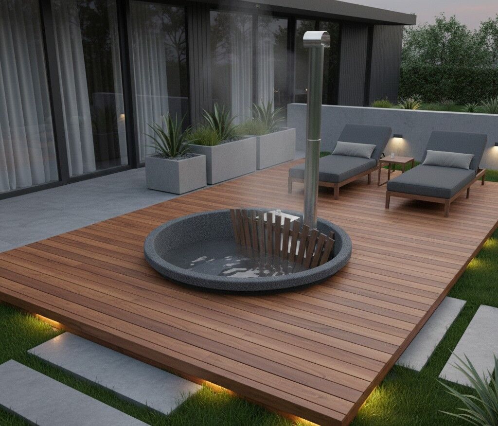 Badefass 180 Innenofen | Holzofen | Thermoholz | LDPE-Kunststoff-Einsatz