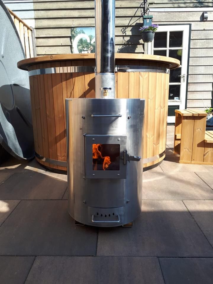 Holz Aussenofen für Badebottich 30 KW, Aluminium 5754