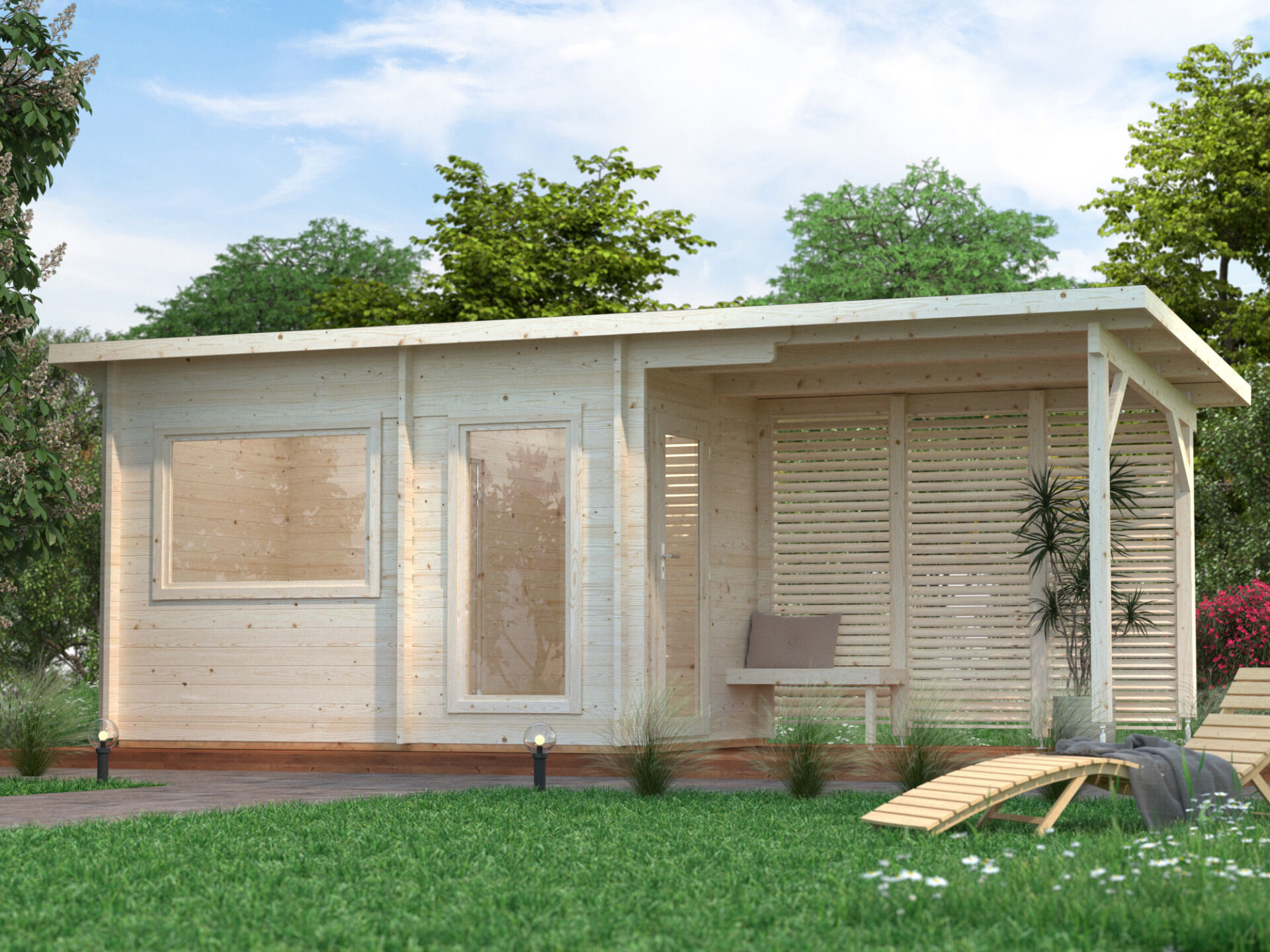 Palmako Pultdach Saunahaus Sanna 6,8+5,9 m2