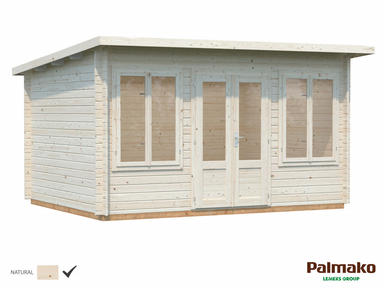 Palmako Gartenhaus Lisa 11,5 m2 naturbelassen