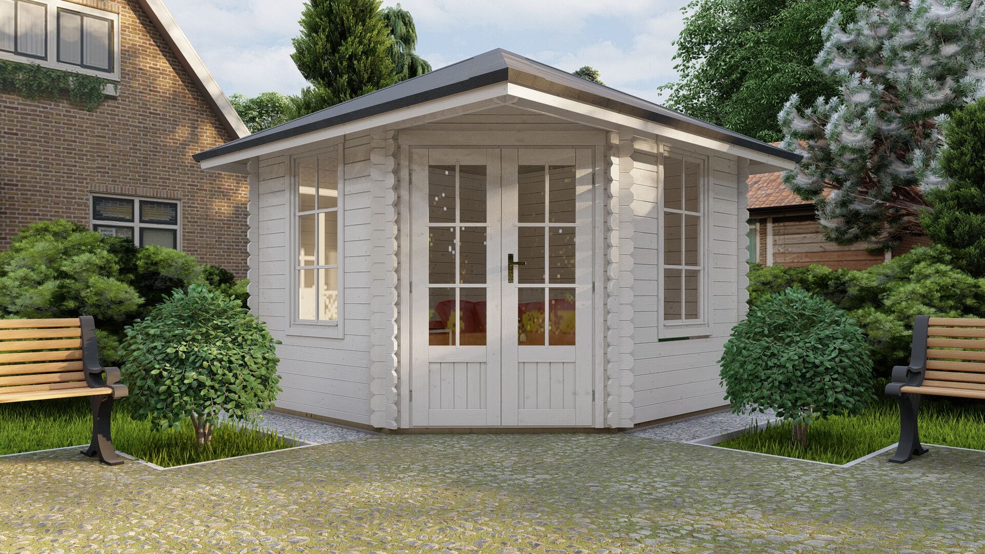 Gartenhaus Norwegen 17 Frontansicht