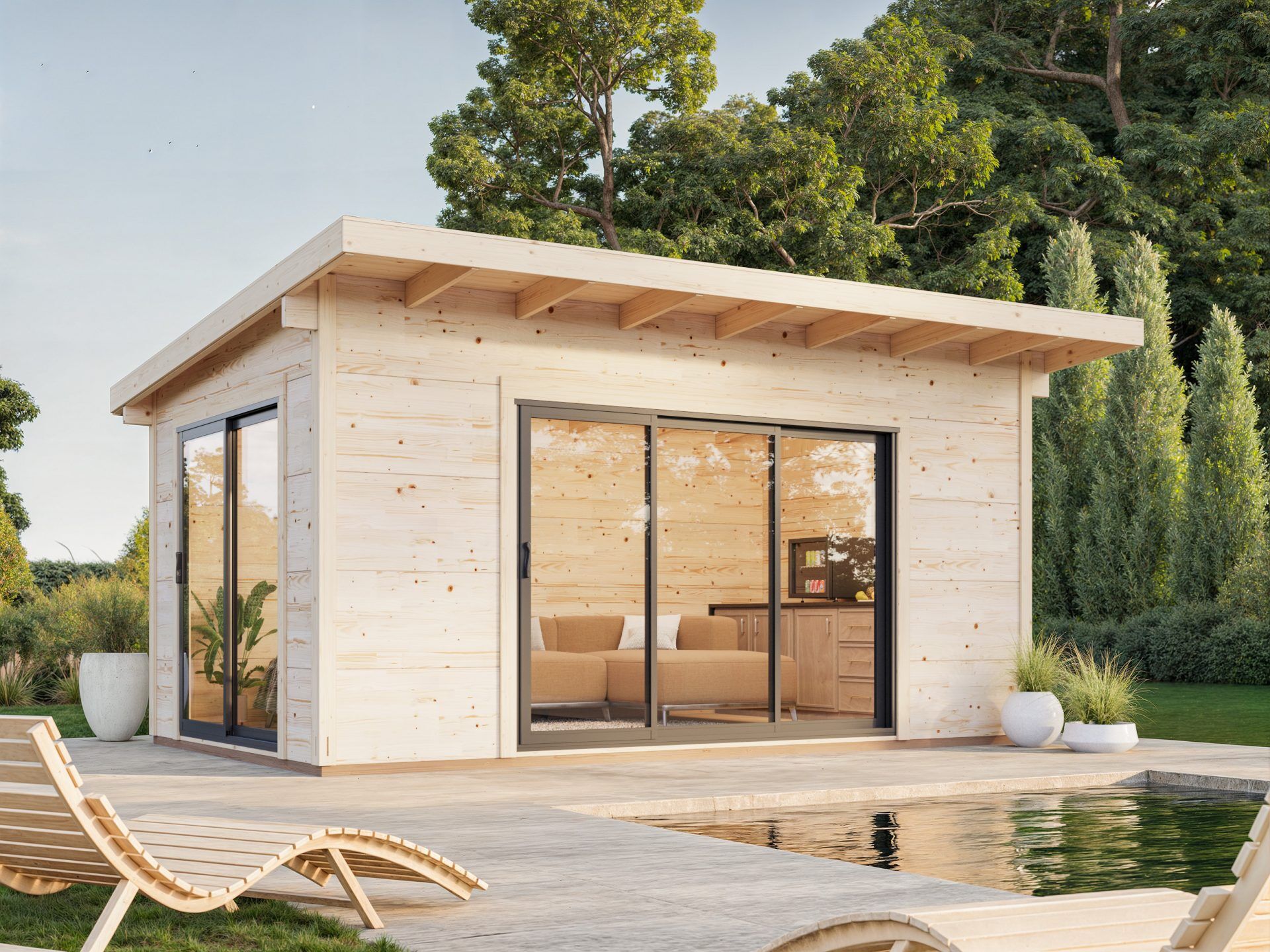 Palmako Pultdach Gartenhaus Grace 14,1 m2 Slide Plus