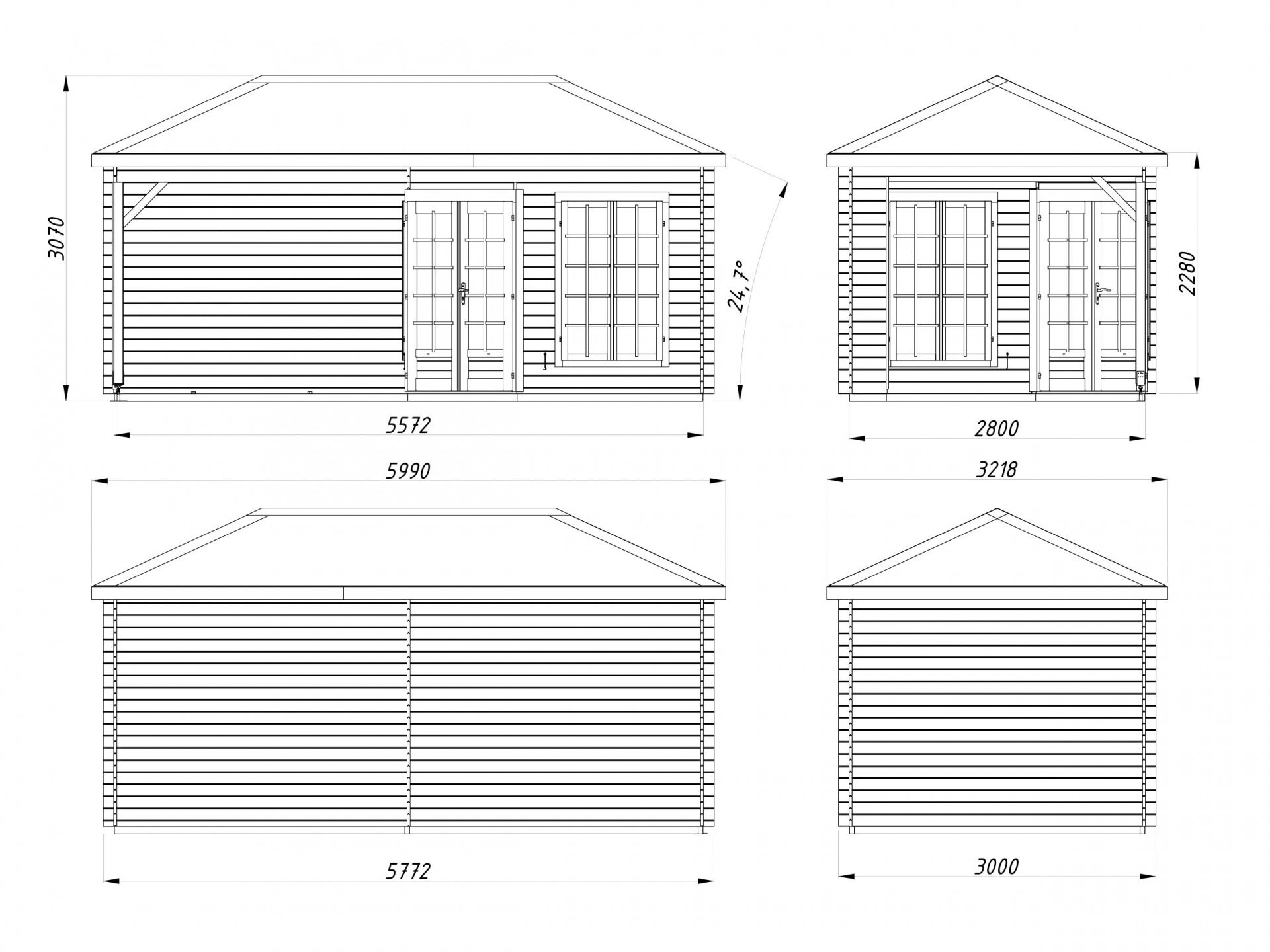 Palmako 5 Eck Gartenhaus Melanie 7,0+8,1 m²