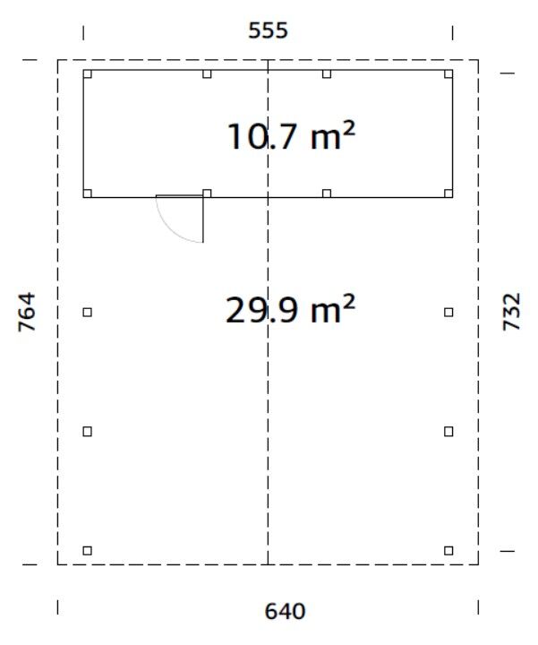 Palmako Carport Robert 40,6 m2 mit Geräteraum