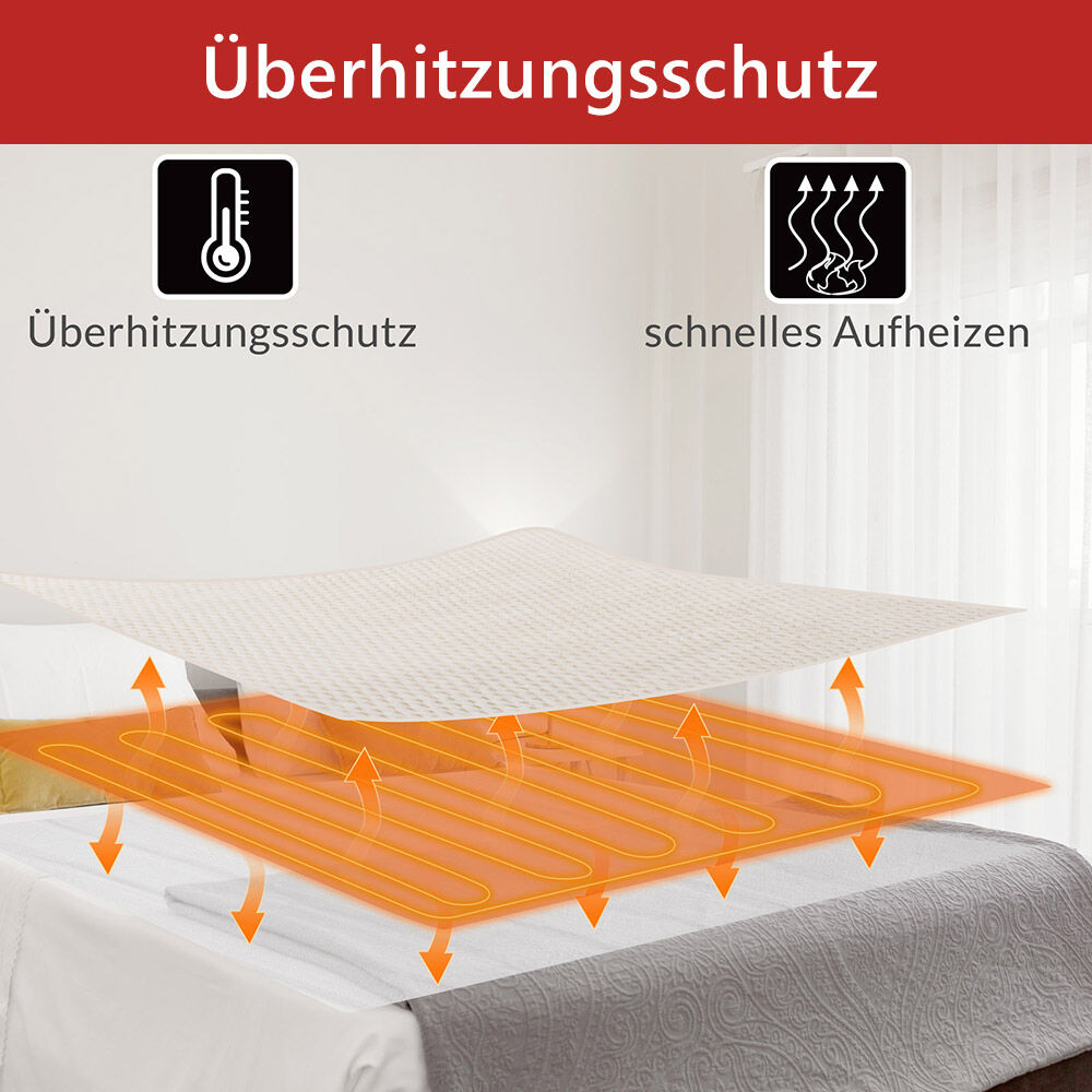 Heizdecke Braun Coral Fleece 180x130cm