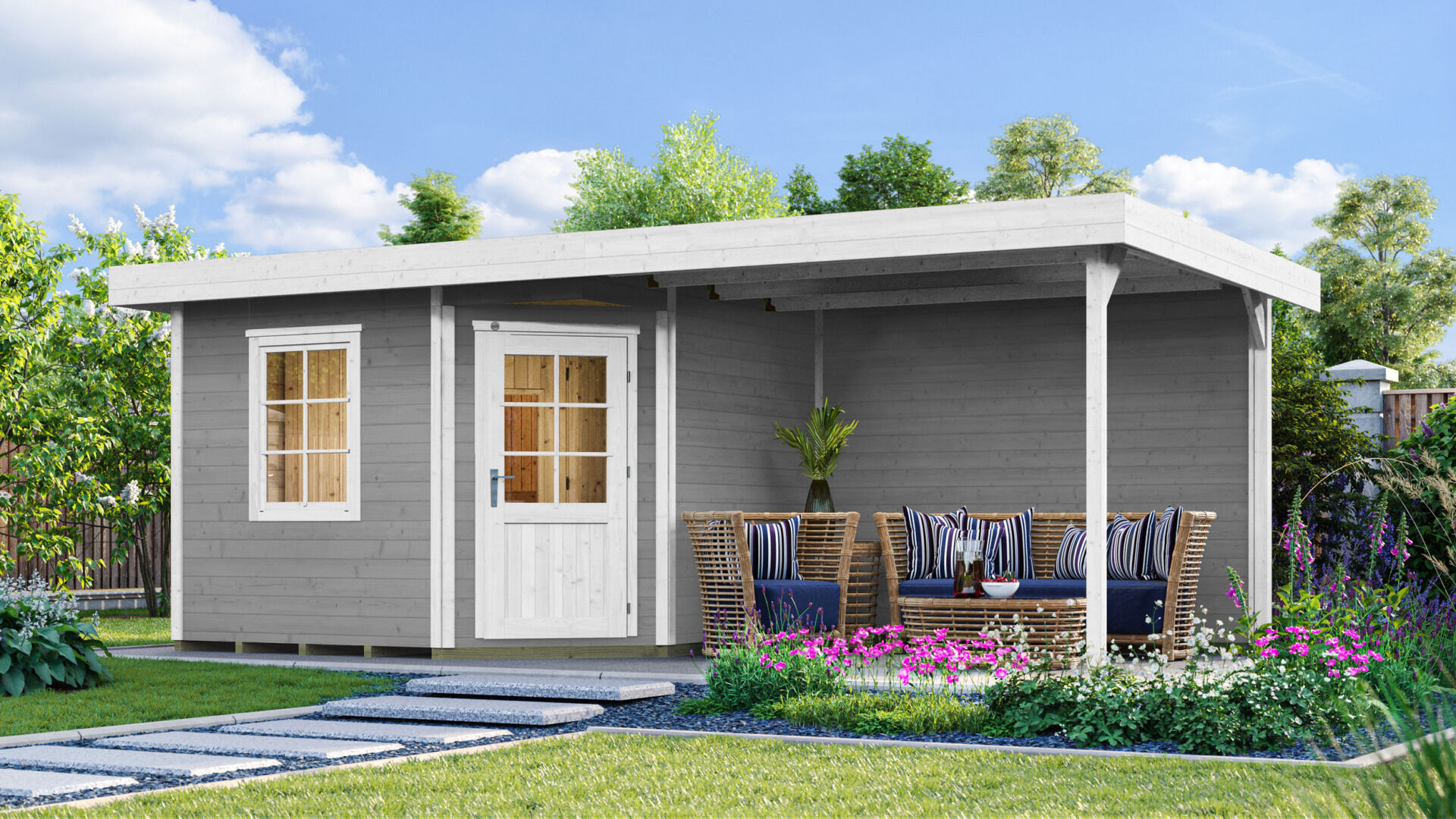 weka Saunahaus 28 mm SALO grau