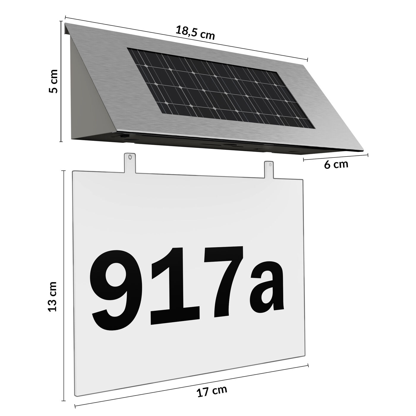 Solar Hausnummer transparent