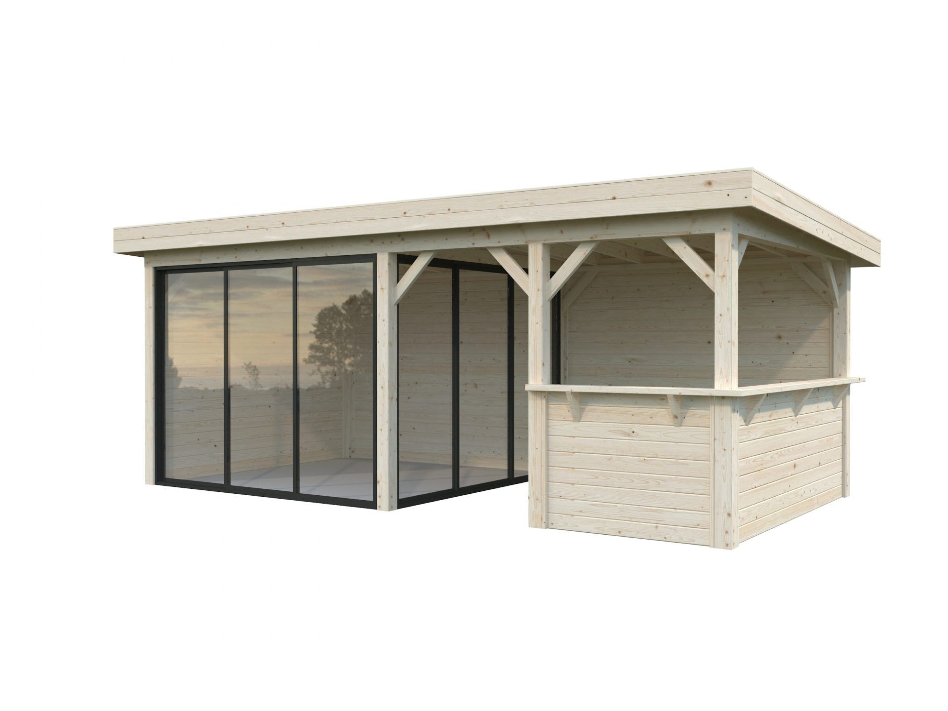Palmako modernes Gartenhaus Lenna 16,6 m2 Set 407 Slide