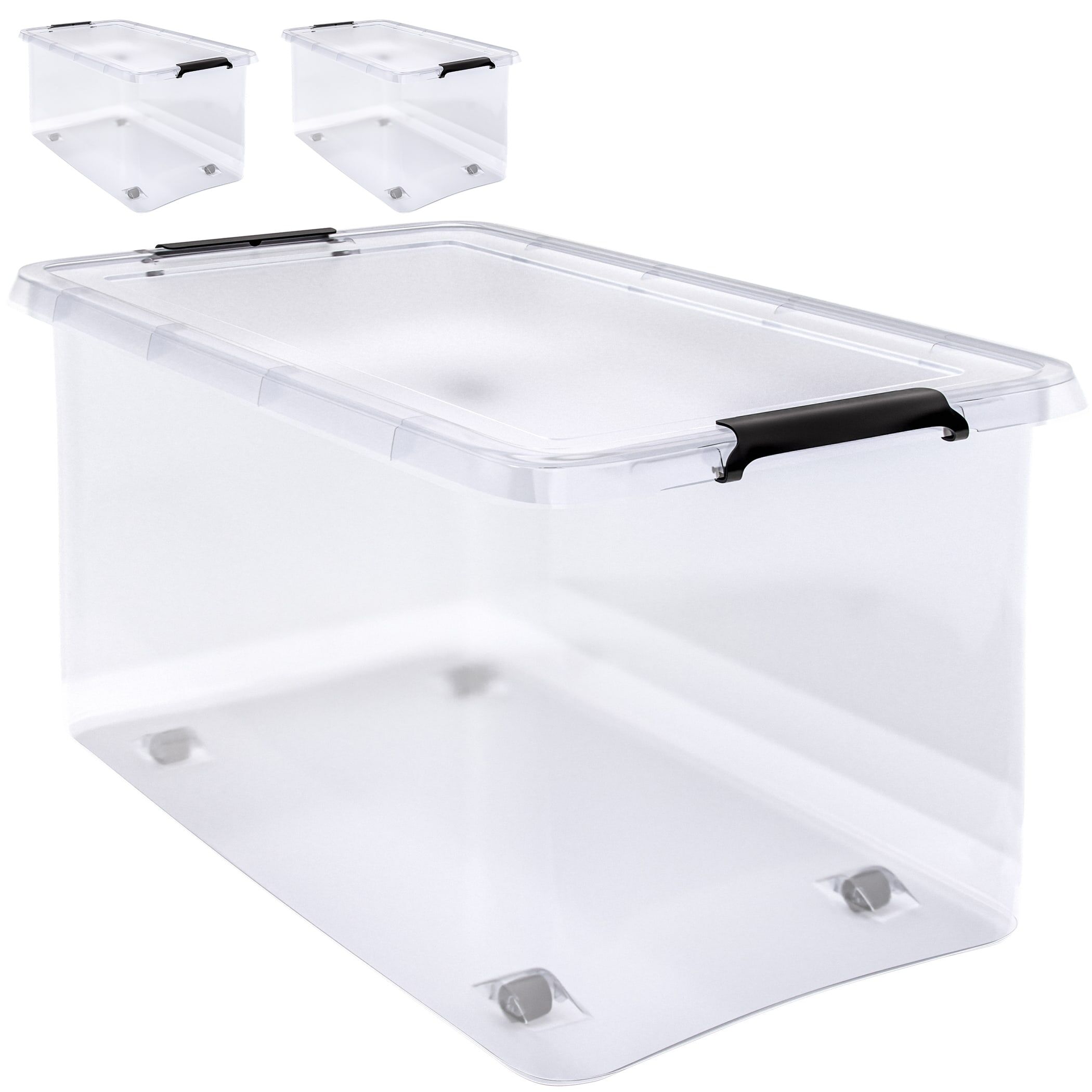 Aufbewahrungsbox 2er-Set Transparent 60x40x35cm 60L stapelbar