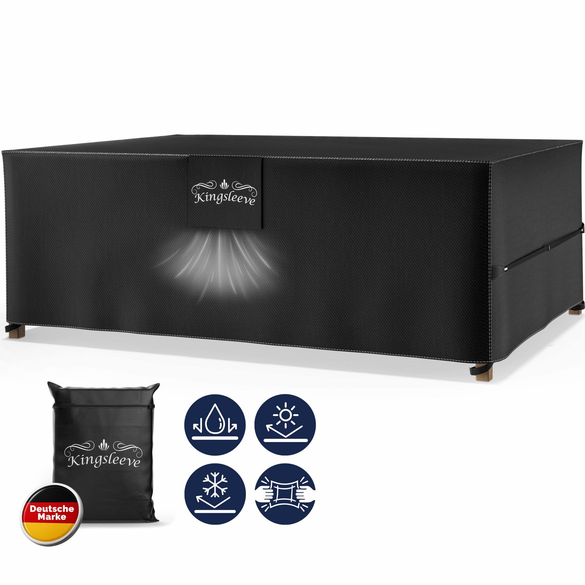 Abdeckplane Sitzgruppe Anthrazit 308x138x89cm 9100mm Wassersäule