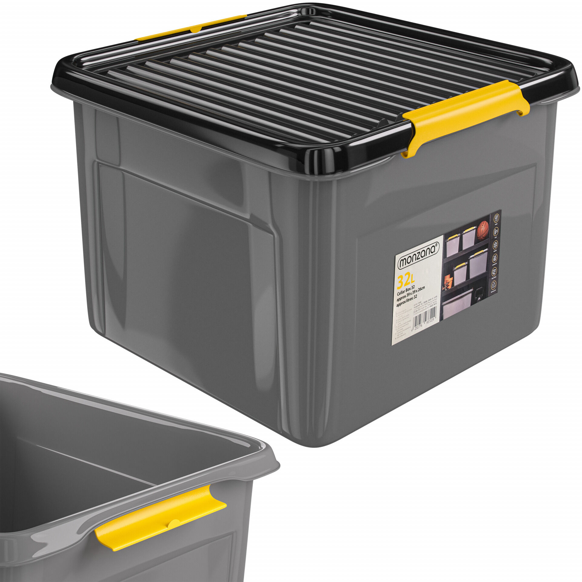 Aufbewahrungsbox Grau/Anthrazit 39x39x26cm stapelbar