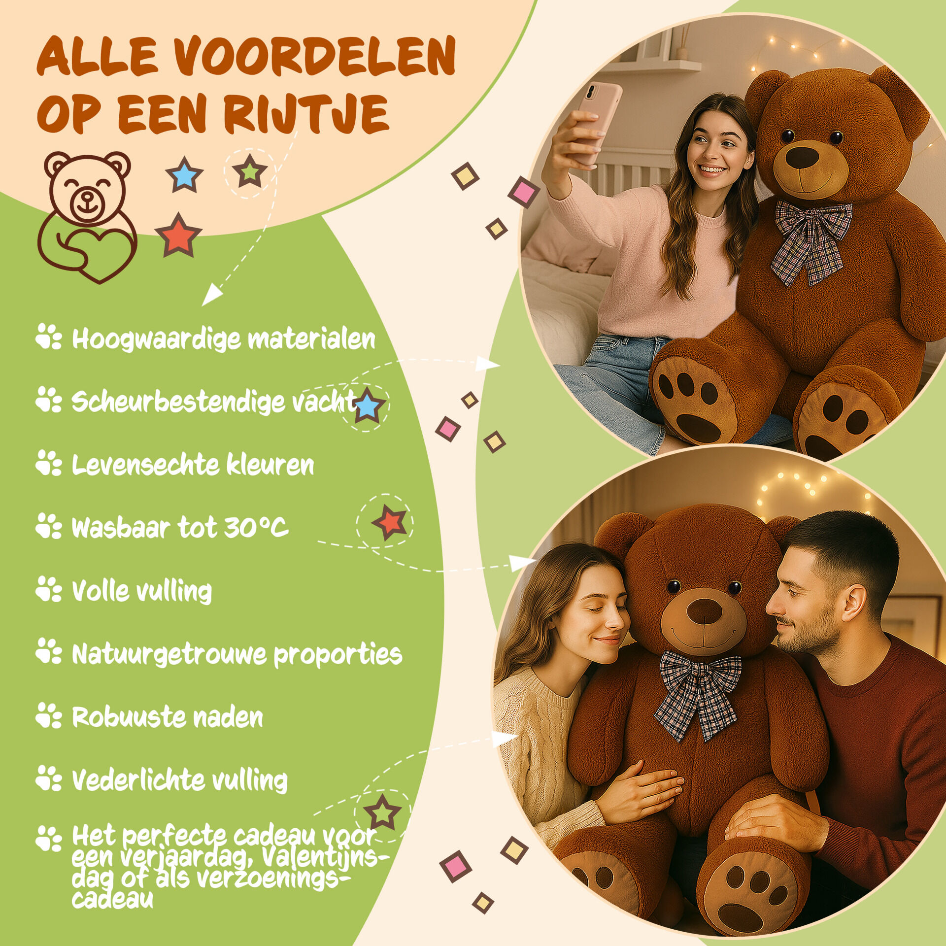 Plüschtier Teddybär XXL Braun 150cm