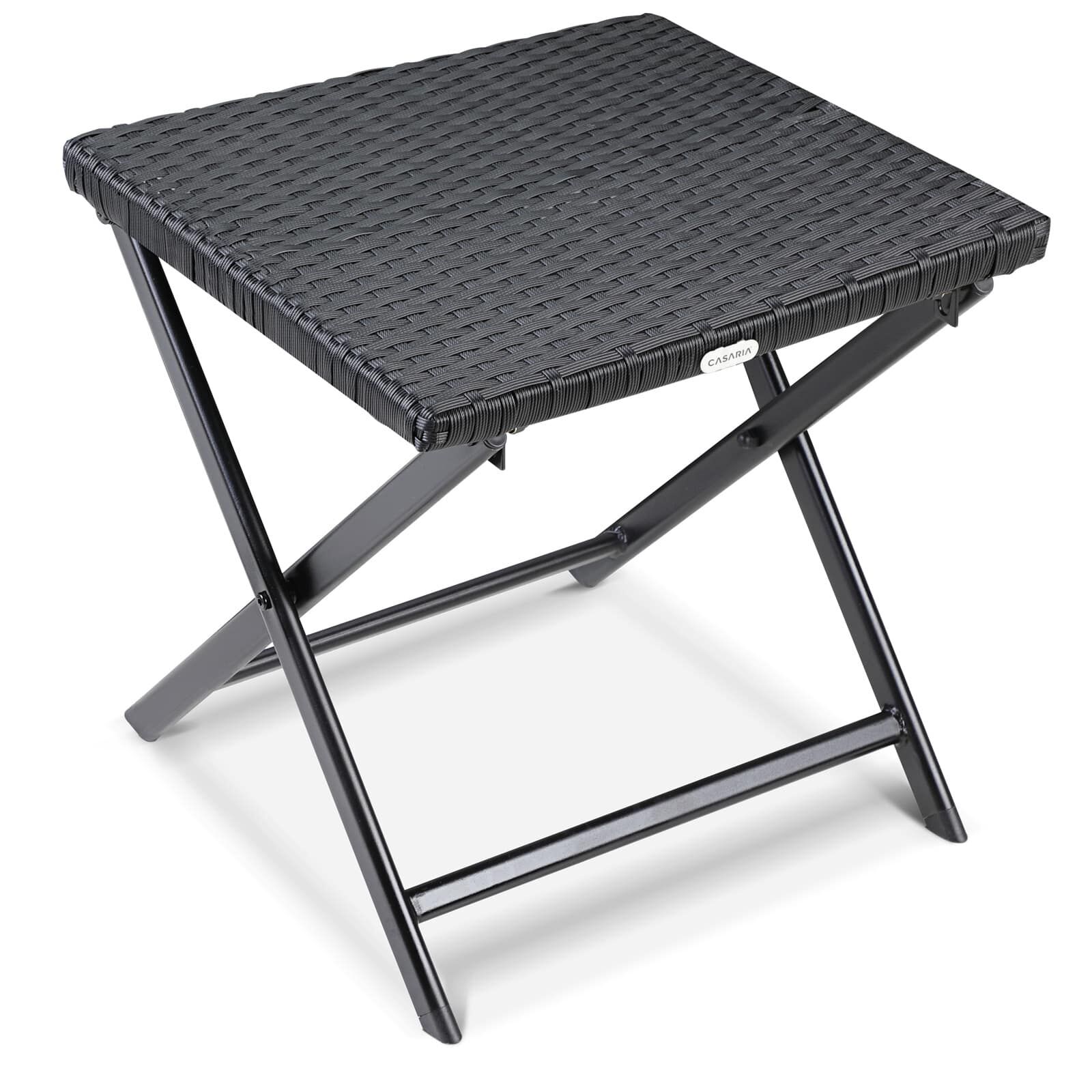 Polyrattan Klapphocker Rom 3in1 Schwarz