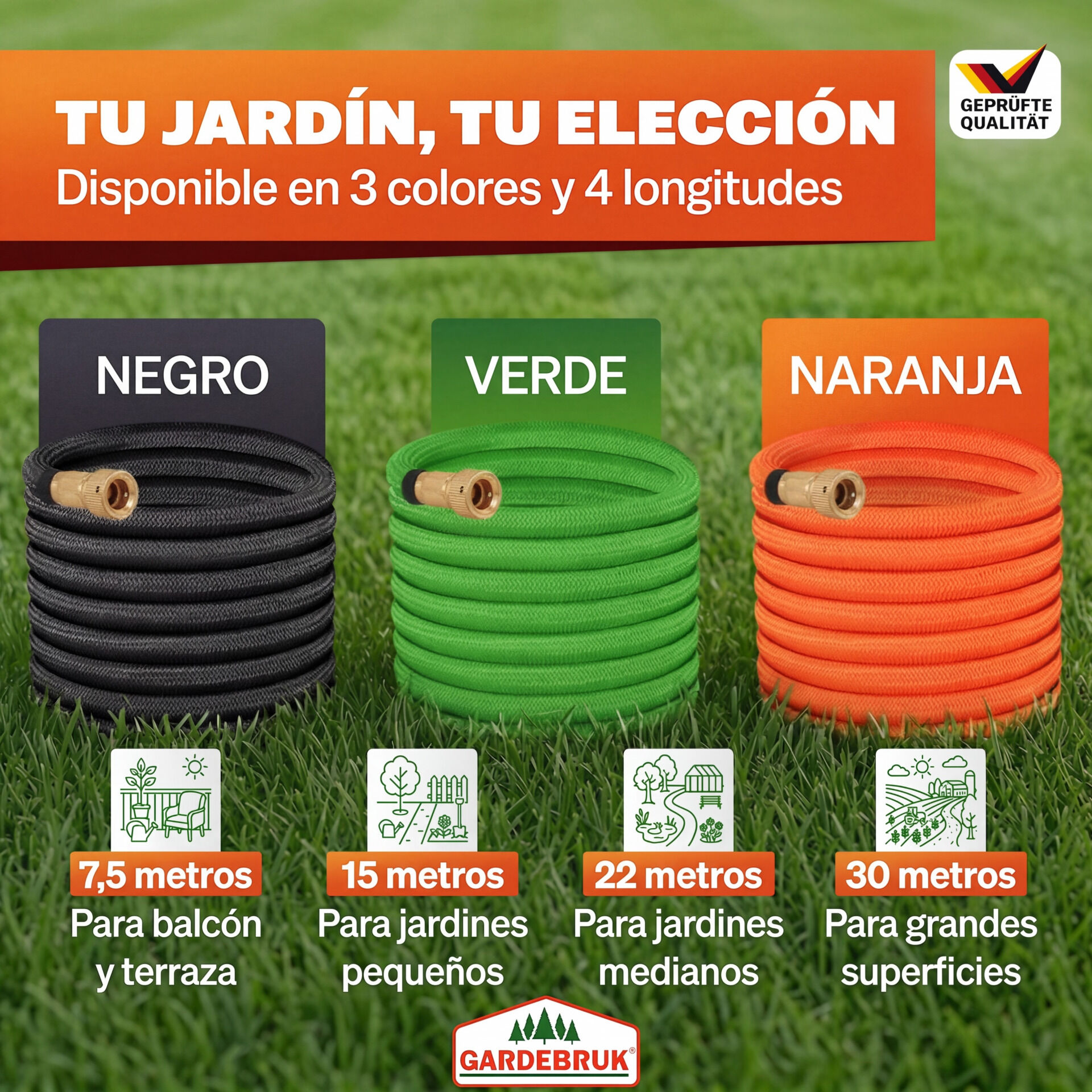 Gartenschlauch Schwarz 15m flexibel