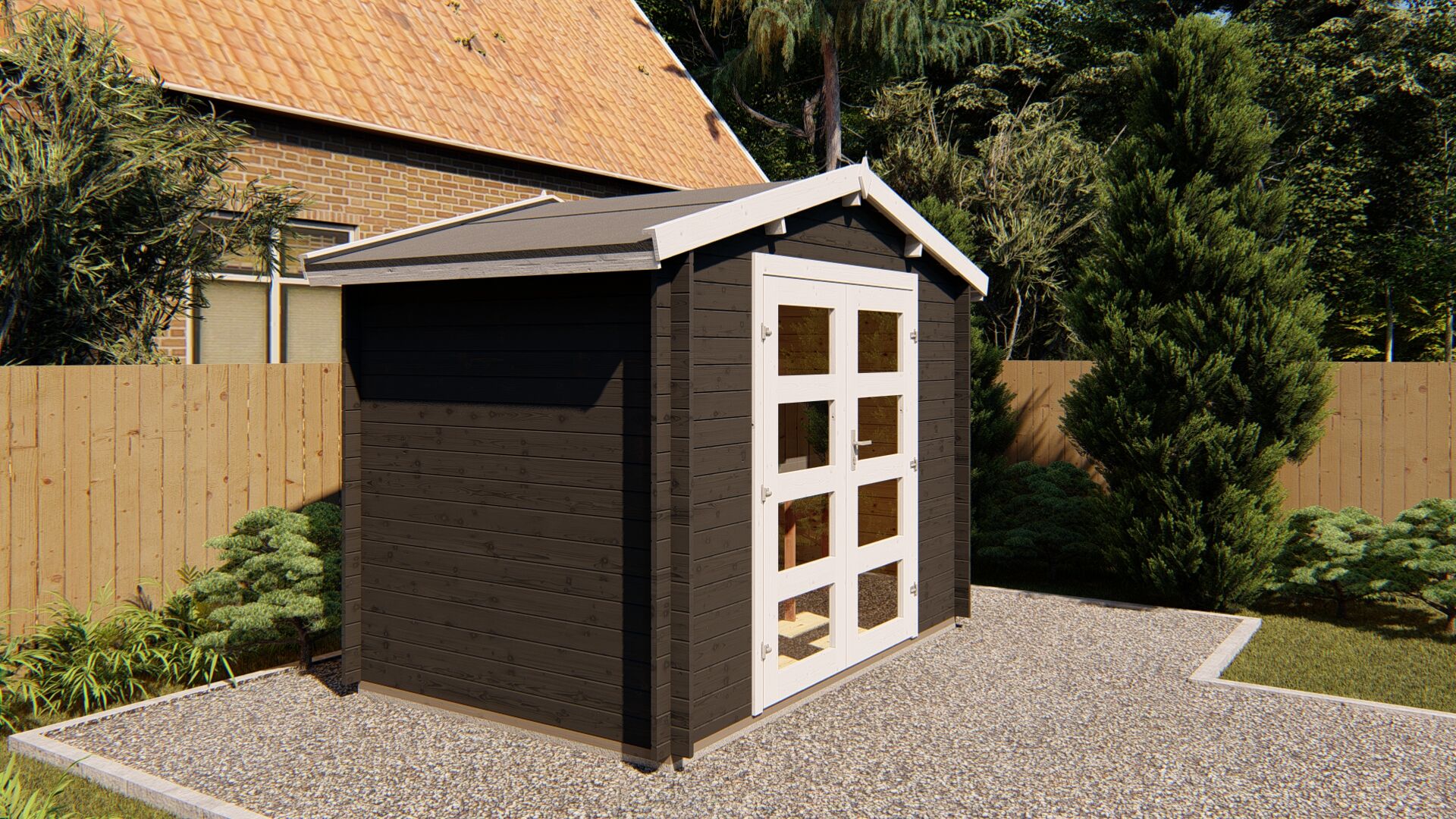 Gartenhaus 3×2 Funny 10 Holz Gartenhaus mit Doppeltür und Satteldach