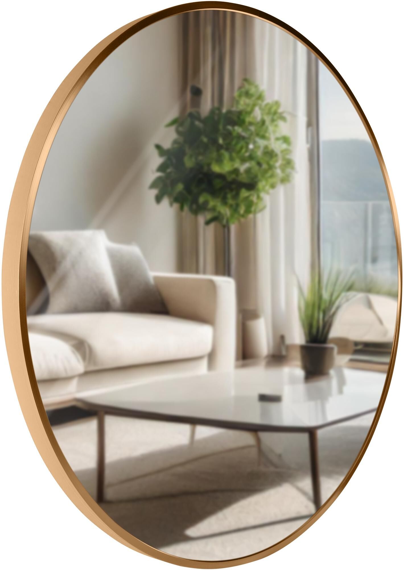 Wandspiegel Elsie L, gold matt