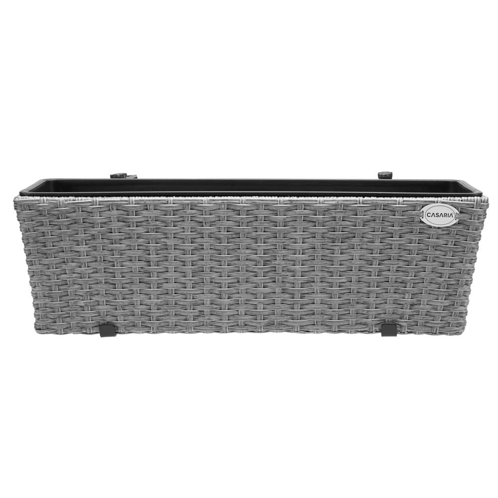 Polyrattan Blumenkasten 2er-Set Grau