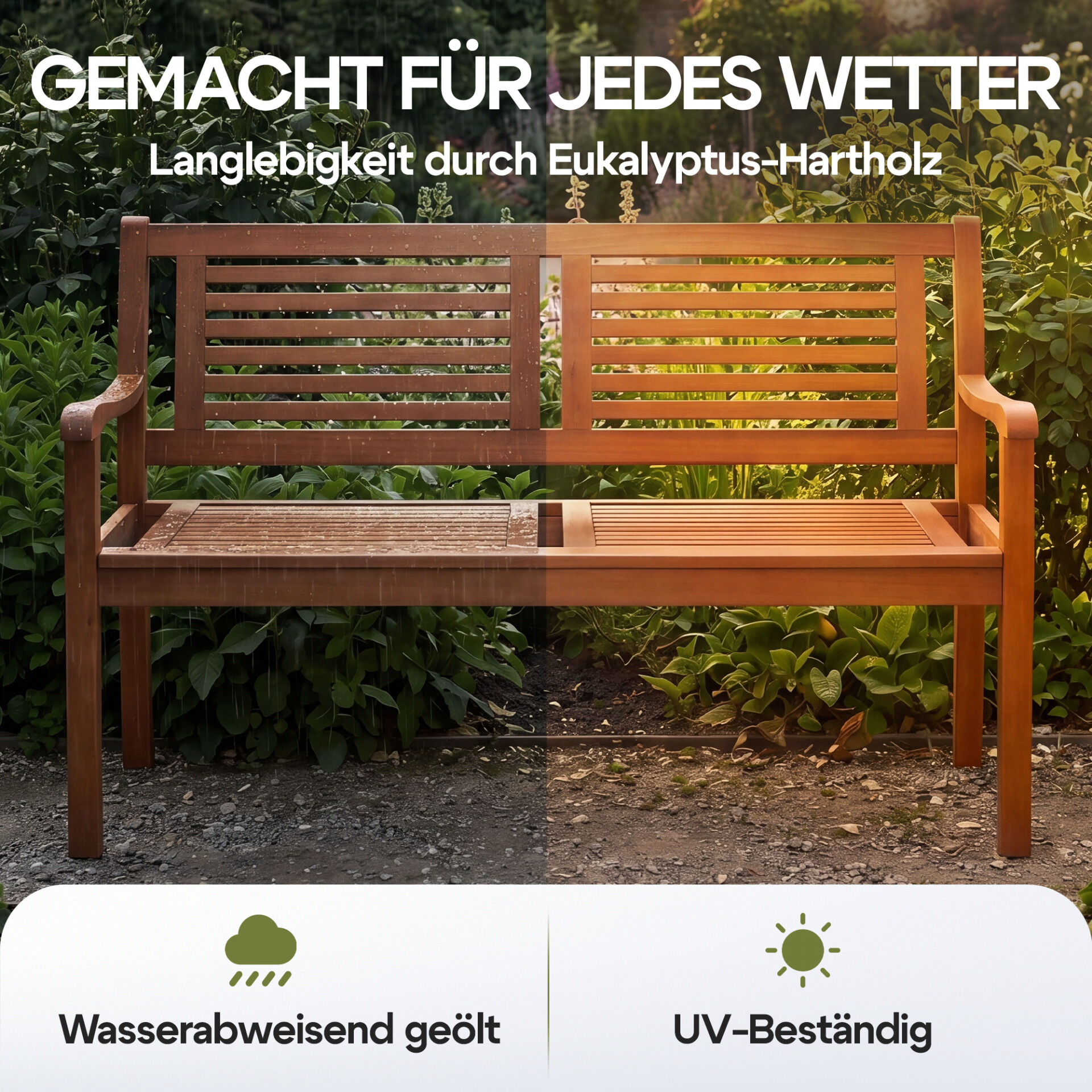 Gartenbank Eukalyptusholz 120x56x88cm FSC®-zertifiziert