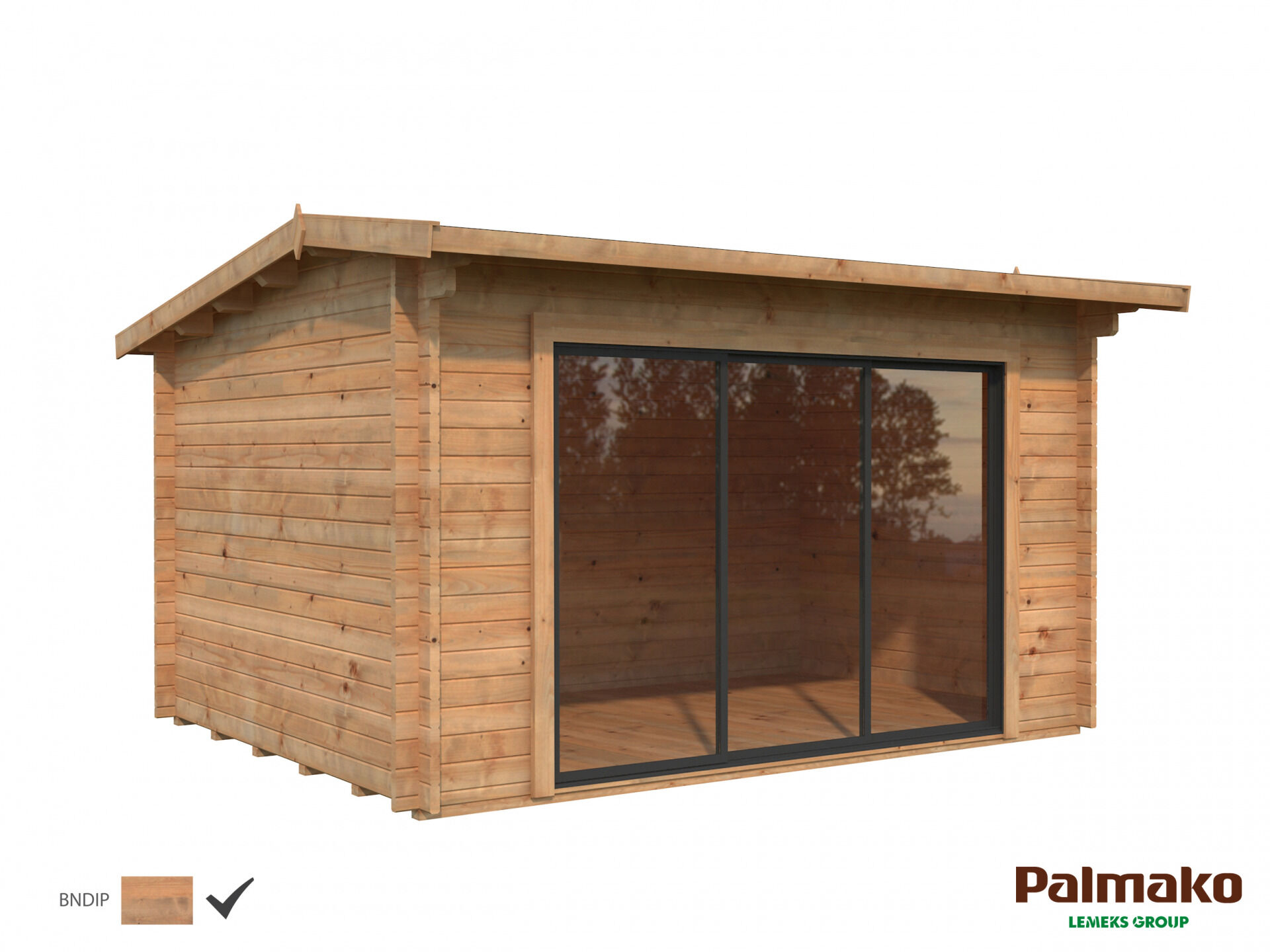 Palmako Gartenhaus Ines 11,1 m² mit Schiebetür Plus