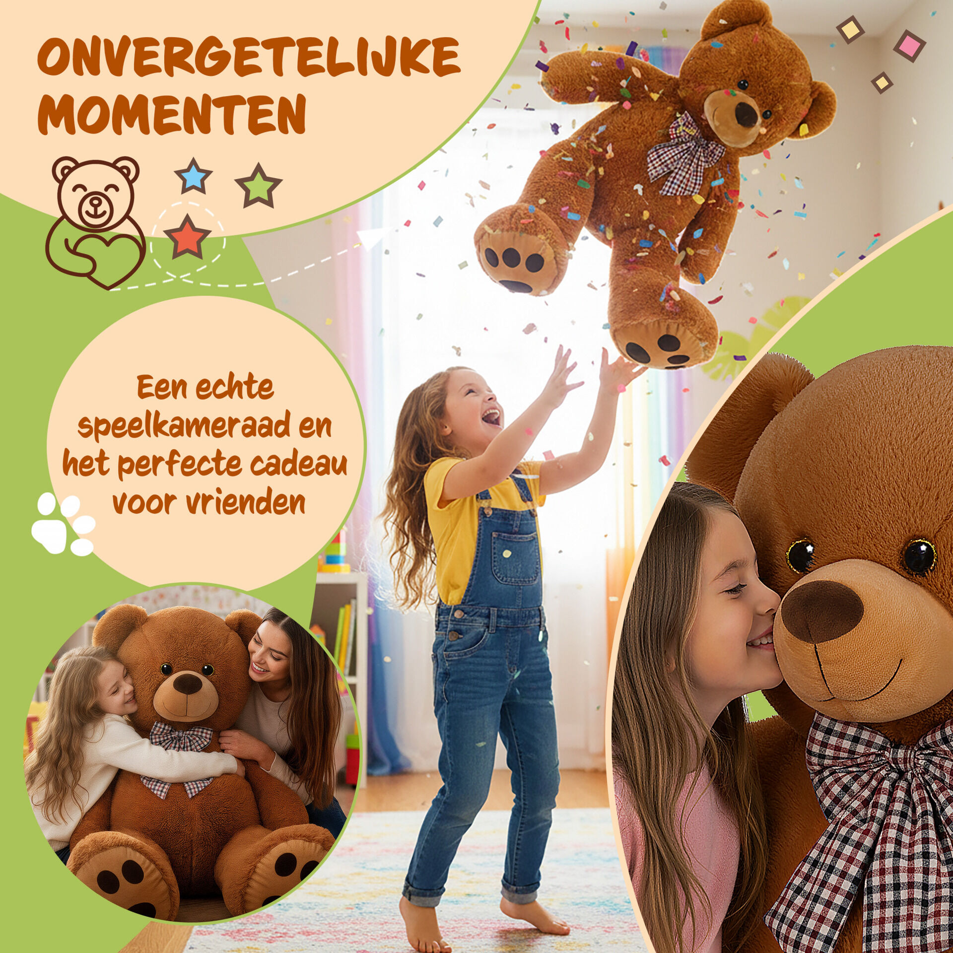 Plüschtier Teddybär XXXL Braun 175cm