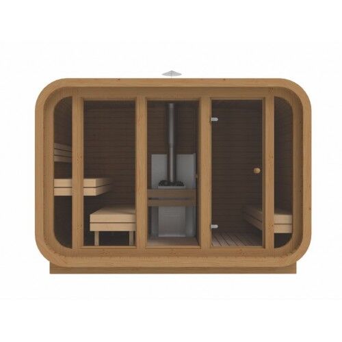 Fasssauna Premium Quadro Comfort 3x2,3 frontale Ansicht