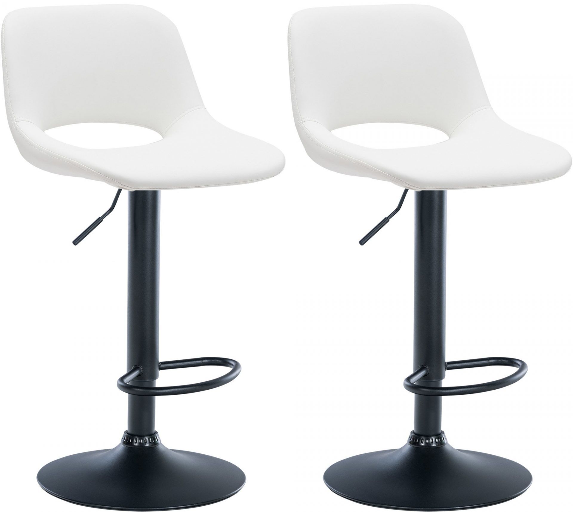 2er Set Barhocker Camden Kunstleder schwarz, weiß