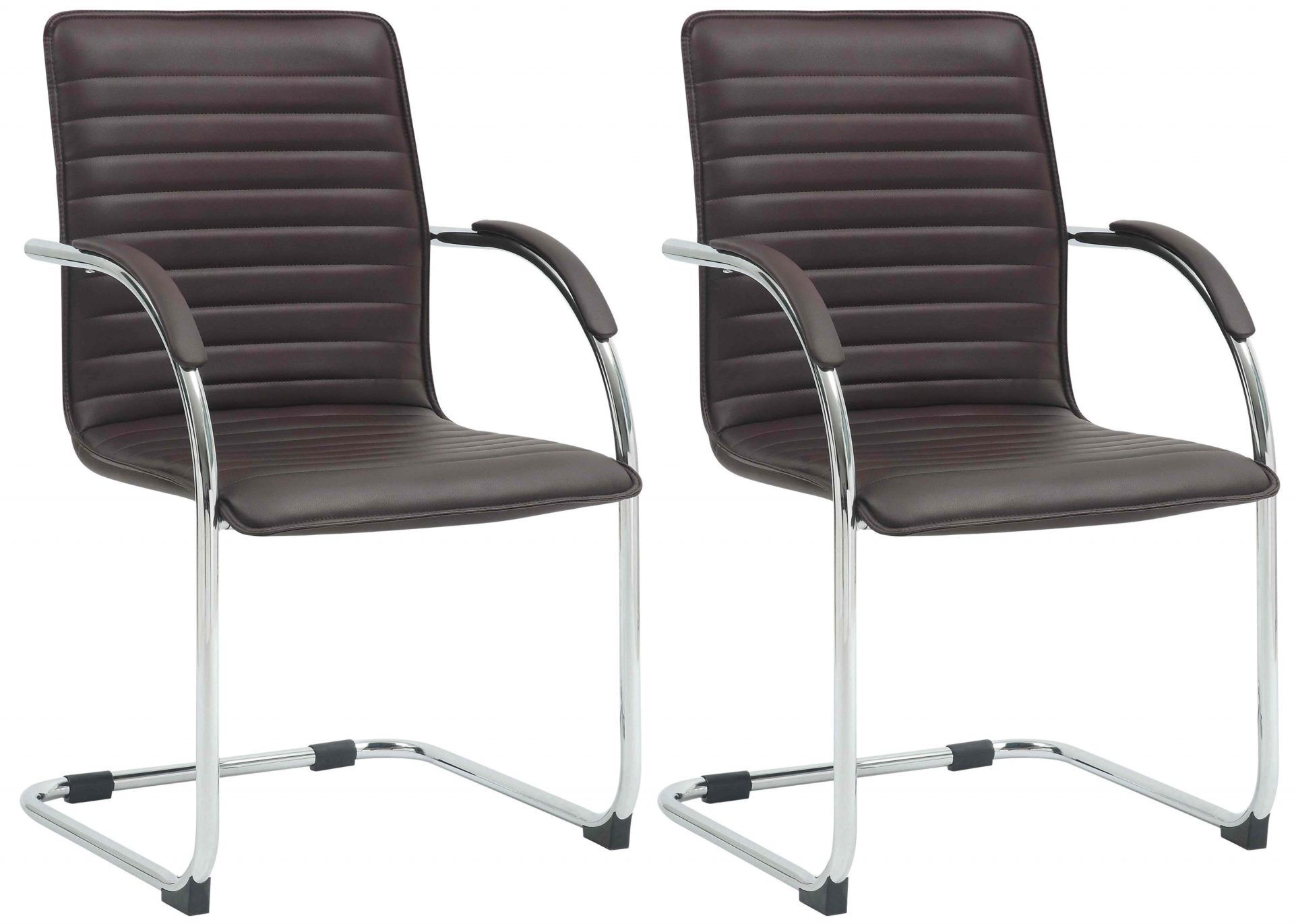 2er Set Besucherstühle Tira Kunstleder, braun