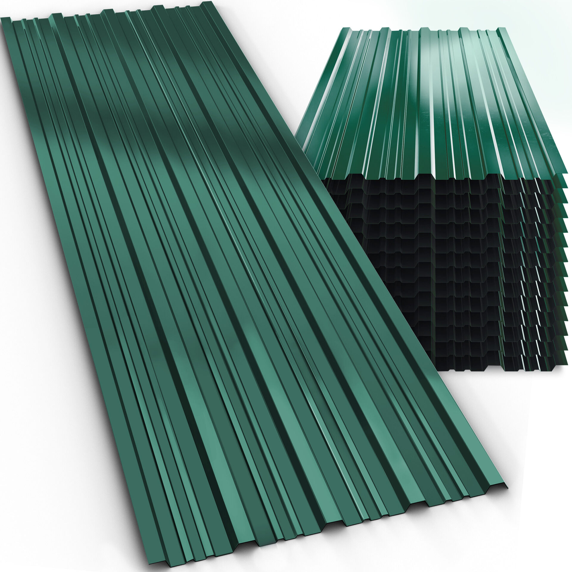 Trapezblech 14er-Set Grün 110x46cm