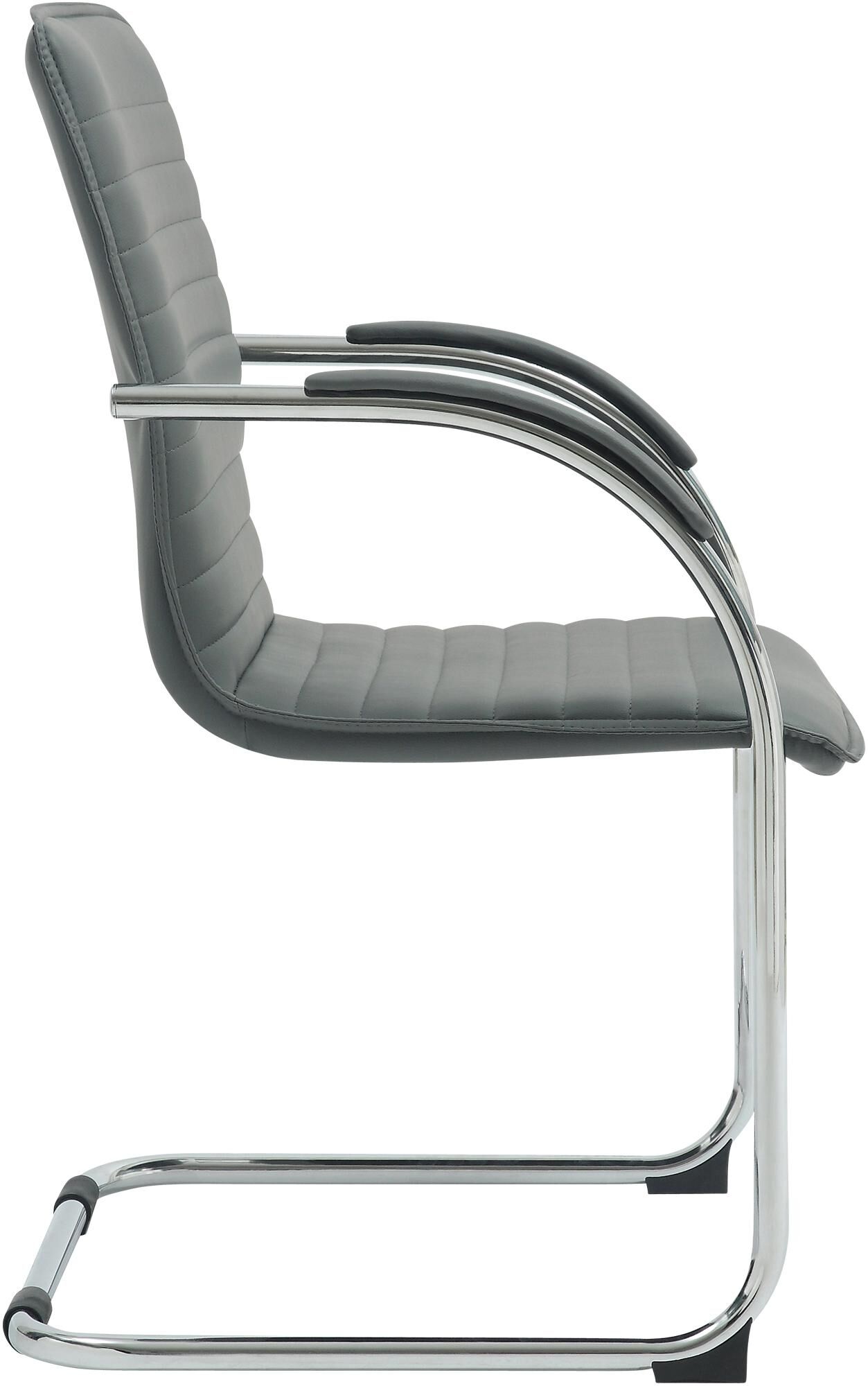 2er Set Besucherstühle Tira Kunstleder, grau