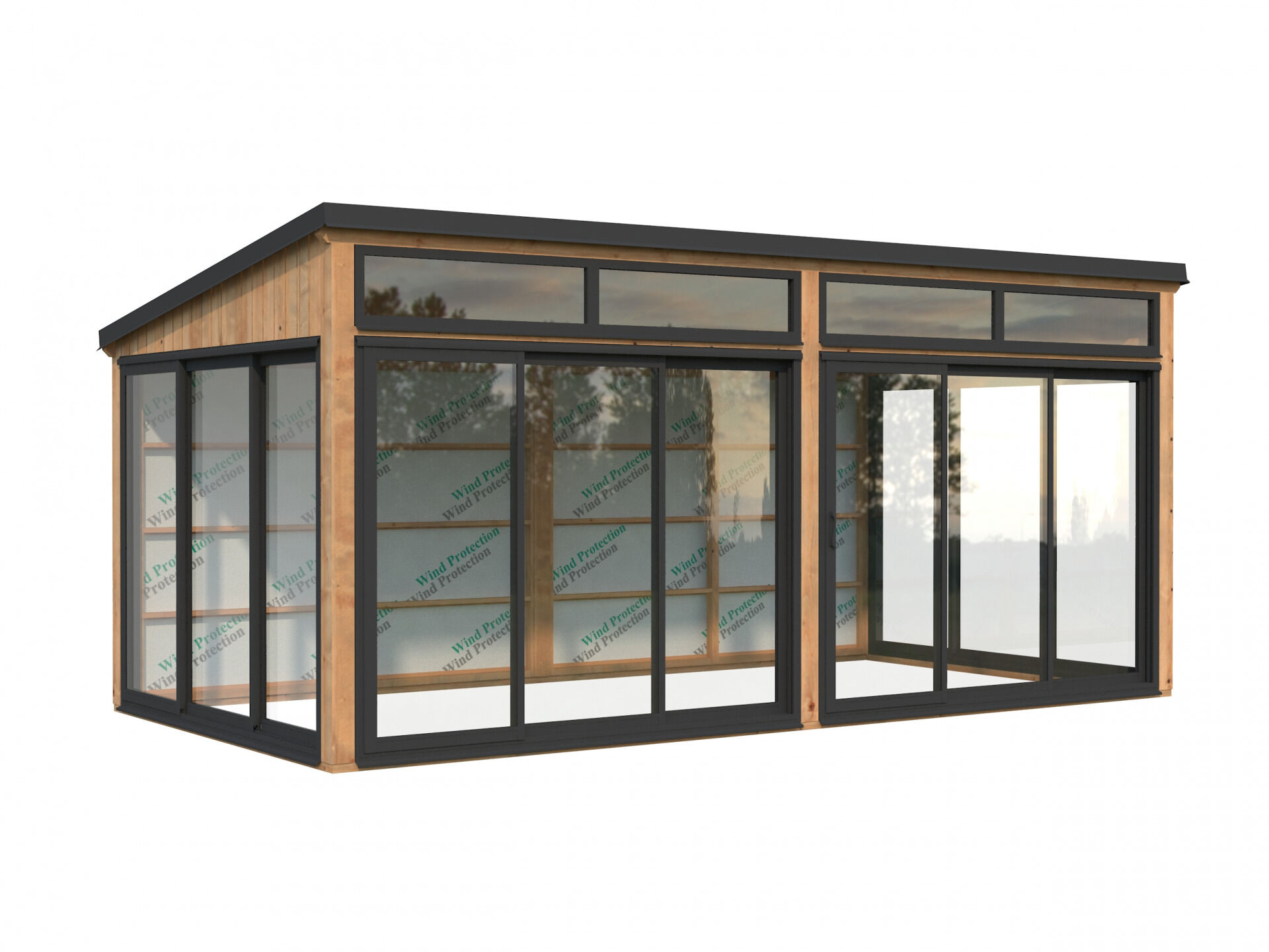 Palmako Modernes Gartenhaus Gartenzimmer Saga 16,2 m² Slide Plus