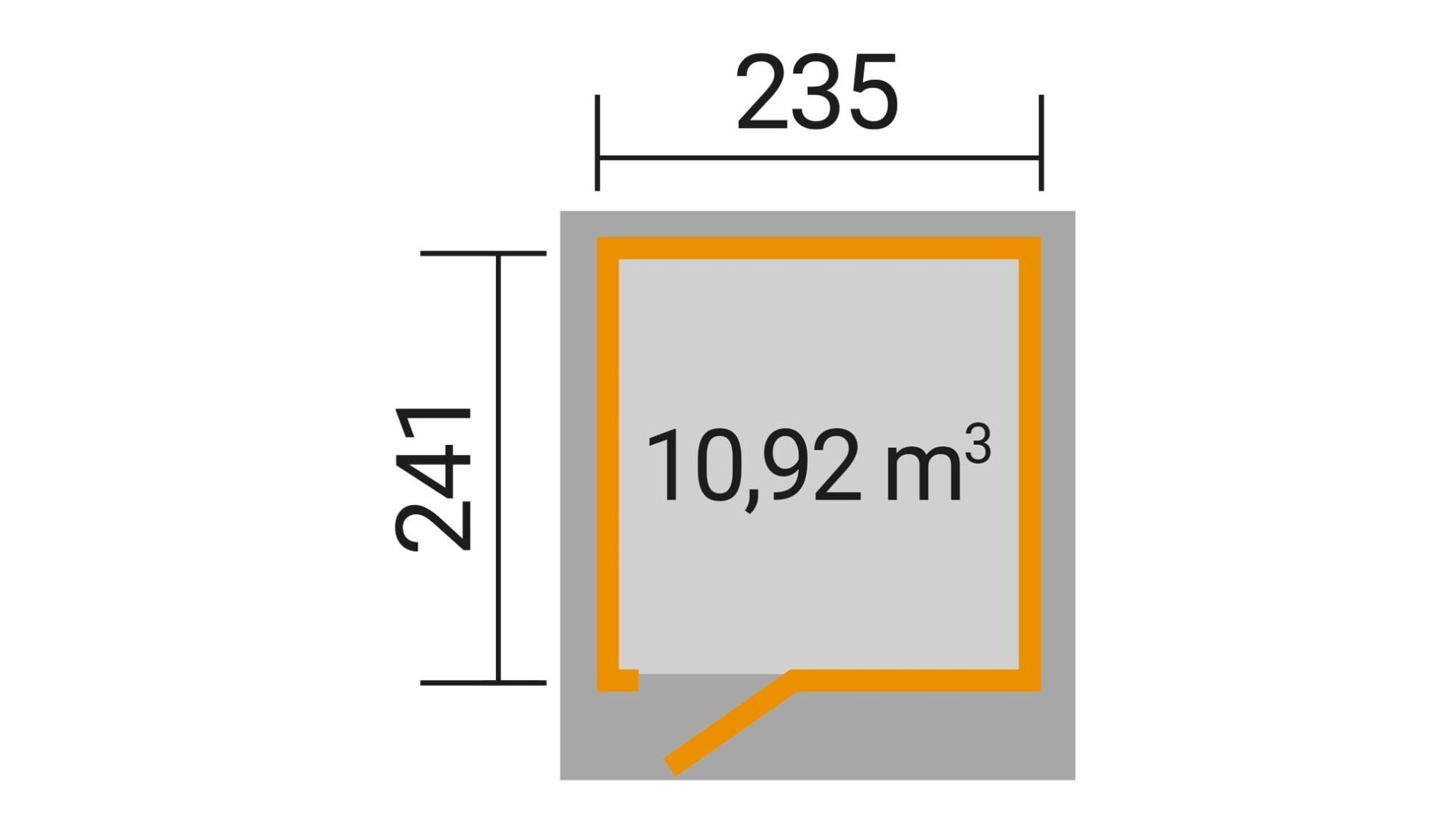 weka Design-Gartenhaus wekaLine 171 2,5x2,5m
