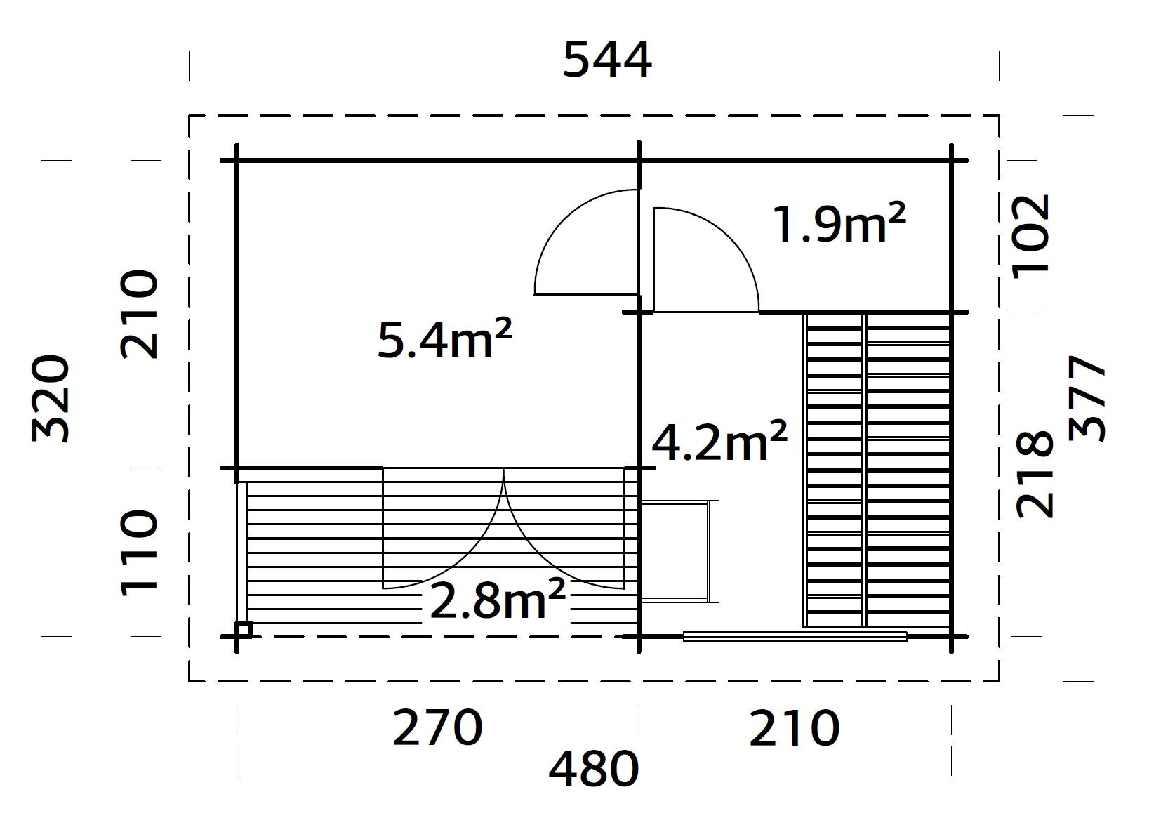Palmako Pultdach Saunahaus Sanna 11,5 m2