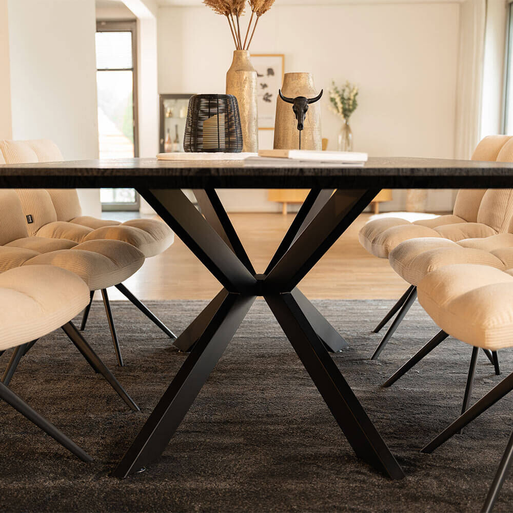Esstisch Eckig AVENCIA inkl. Sternfuß - 160 x 100 cm Dark Oak