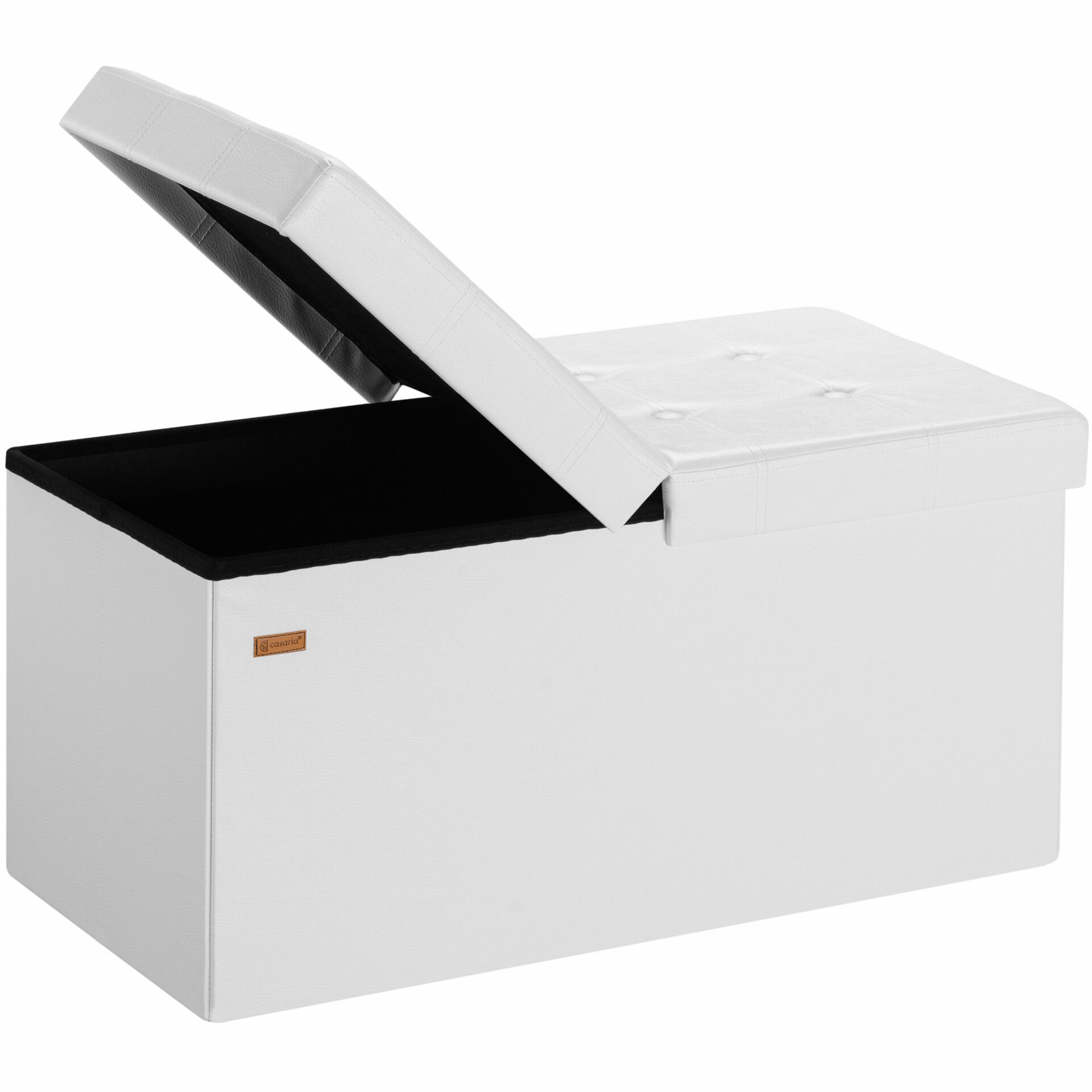 Sitzbank Weiß 76x38x38cm mit Stauraum faltbar