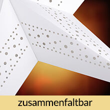Papierstern LED Creme Ø60cm Punkte 5 Arme